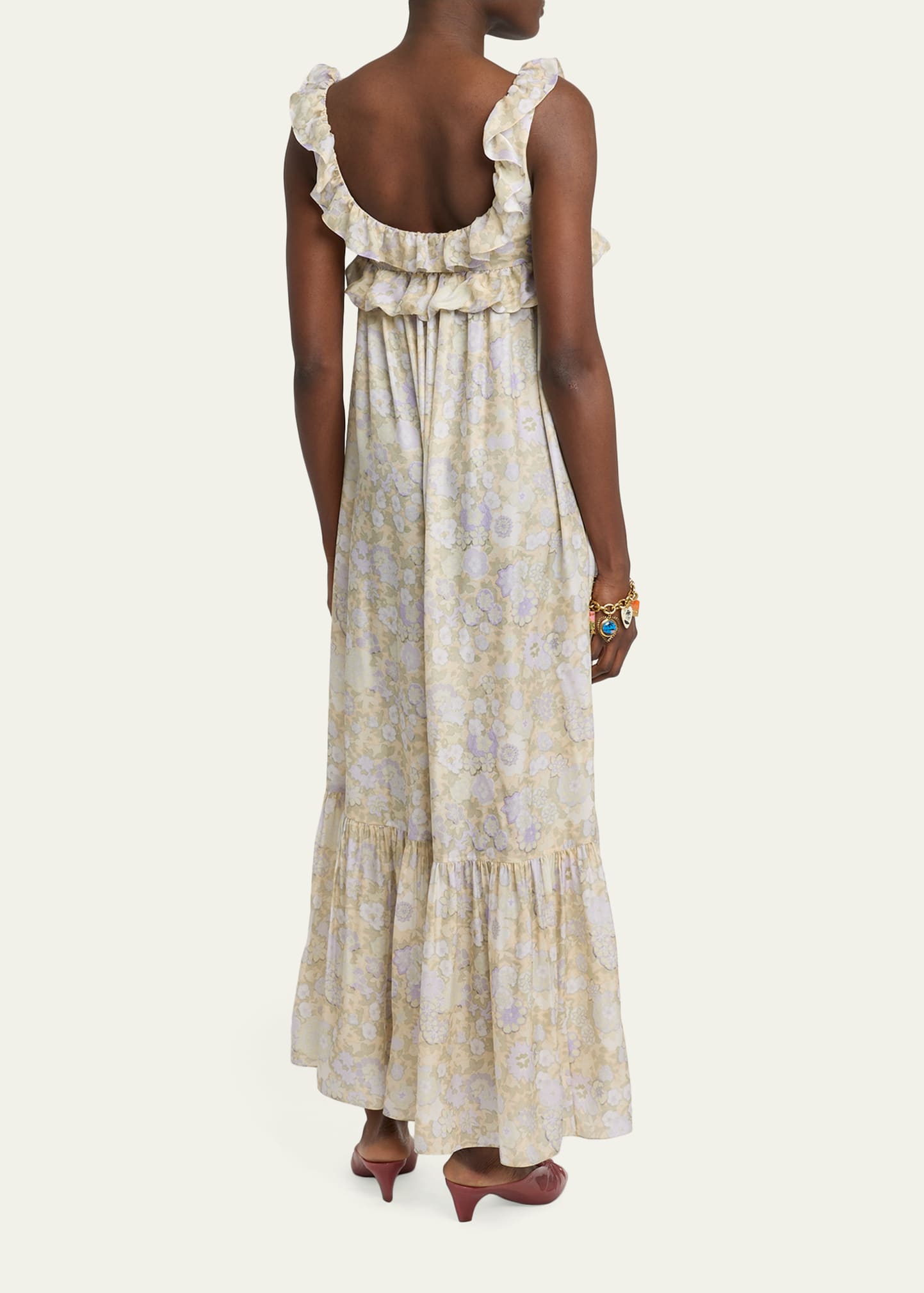x high summer cotton silk maxi tank dress by chlo Chlo - Sleeveless long dress in Silk mousseline - Lovely Teal - 42