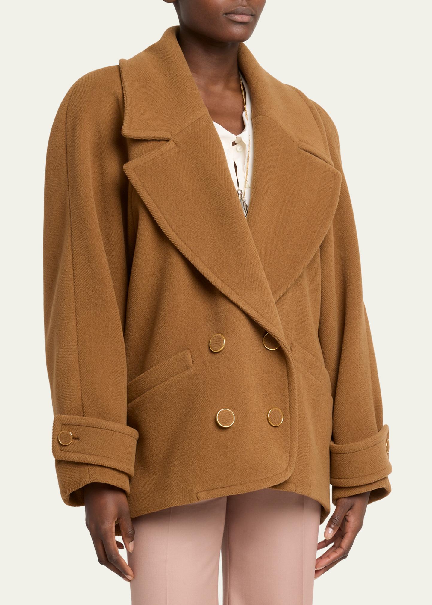 アウター（レディース） GENERAL IDEA Fur Collar Herringbone Double 