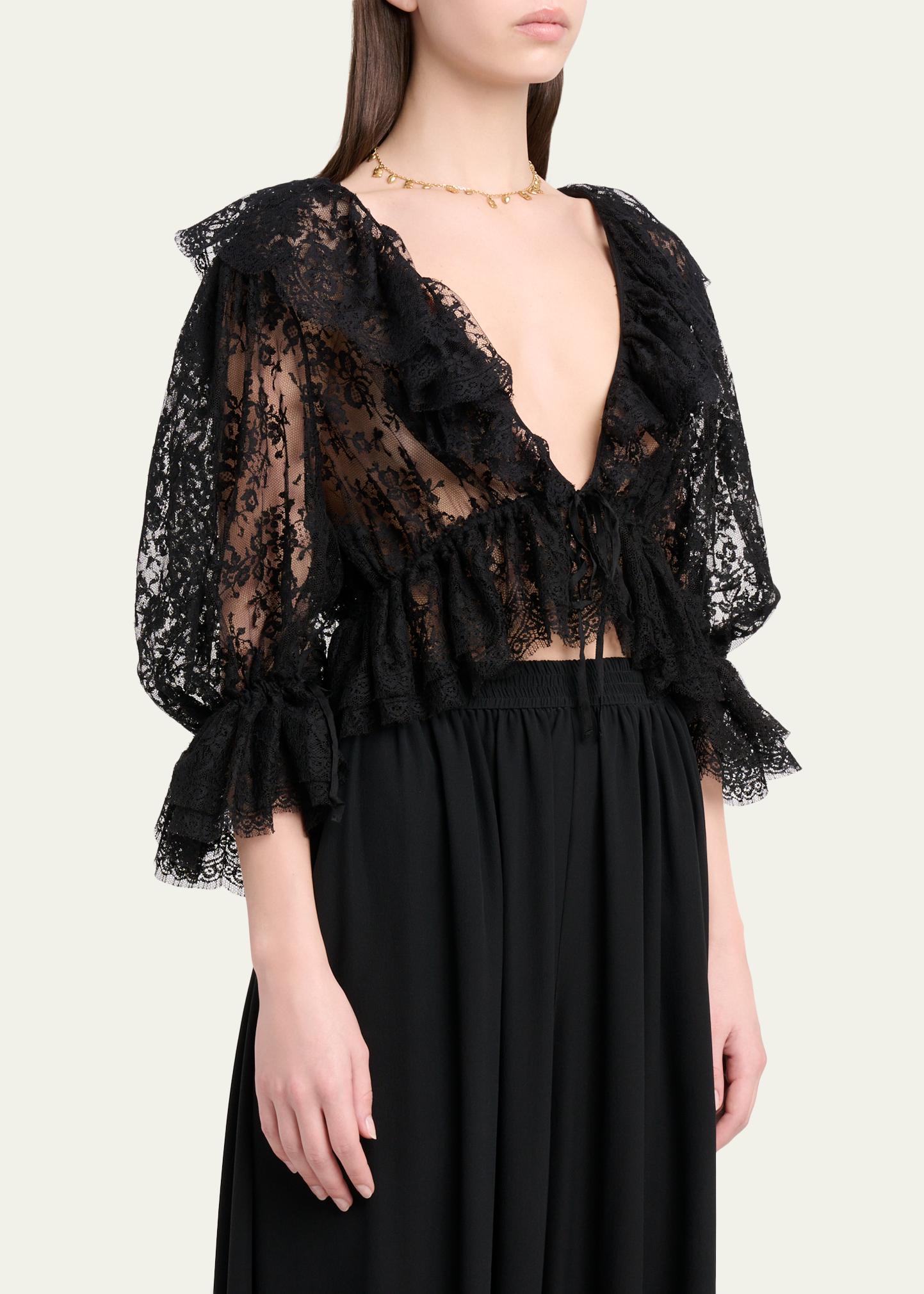 Chloe Scallop Floral Lace Top - Bergdorf Goodman
