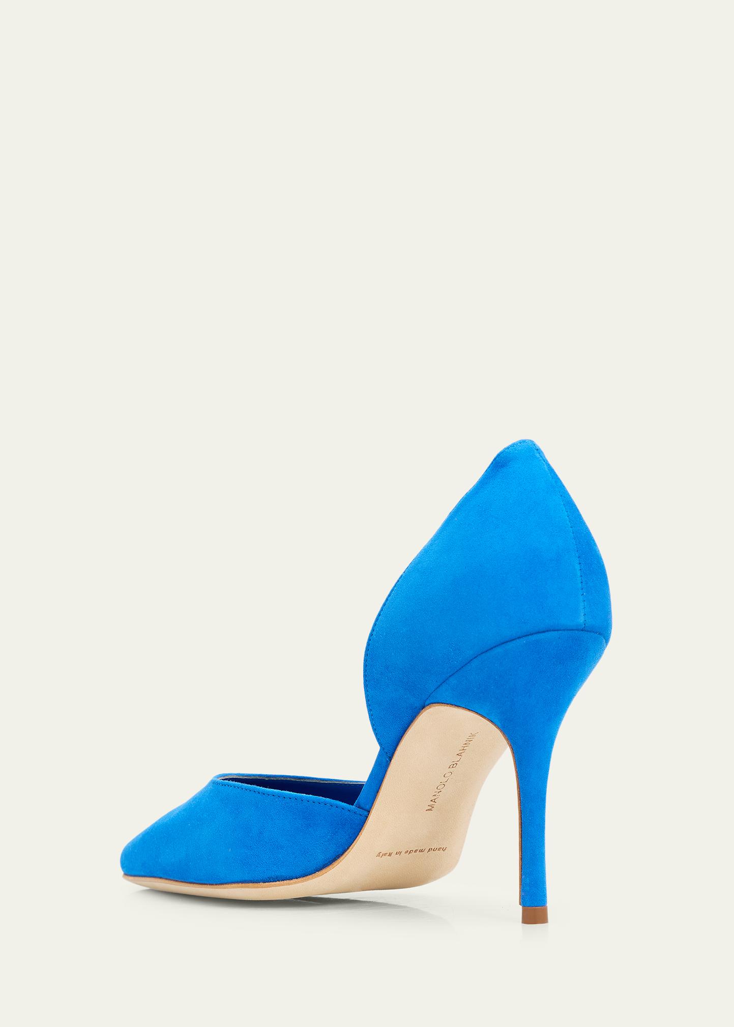 Manolo Blahnik Taylerbinu Suede D'Orsay Pumps - Bergdorf Goodman