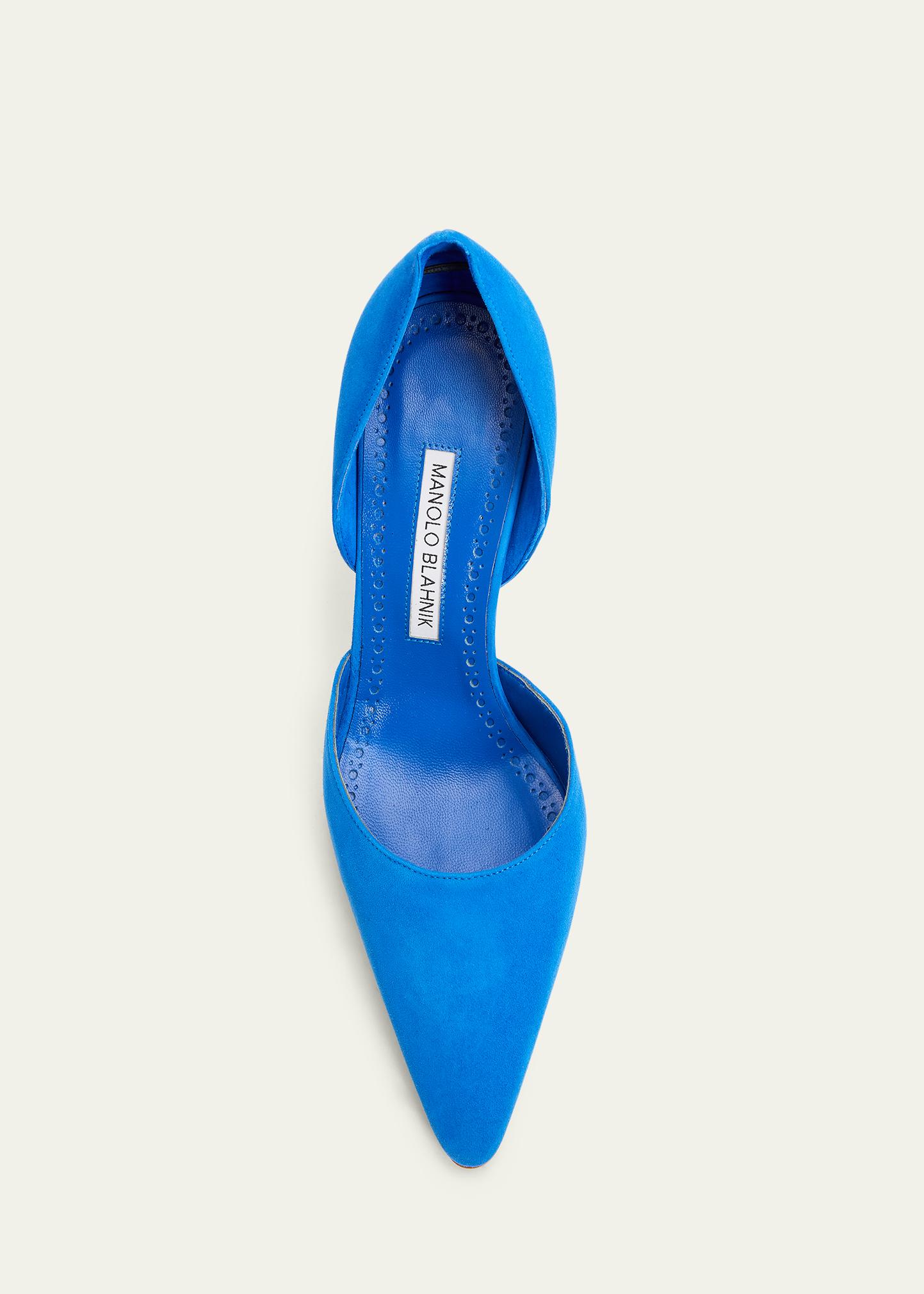 Manolo Blahnik Taylerbinu Suede D'Orsay Pumps - Bergdorf Goodman