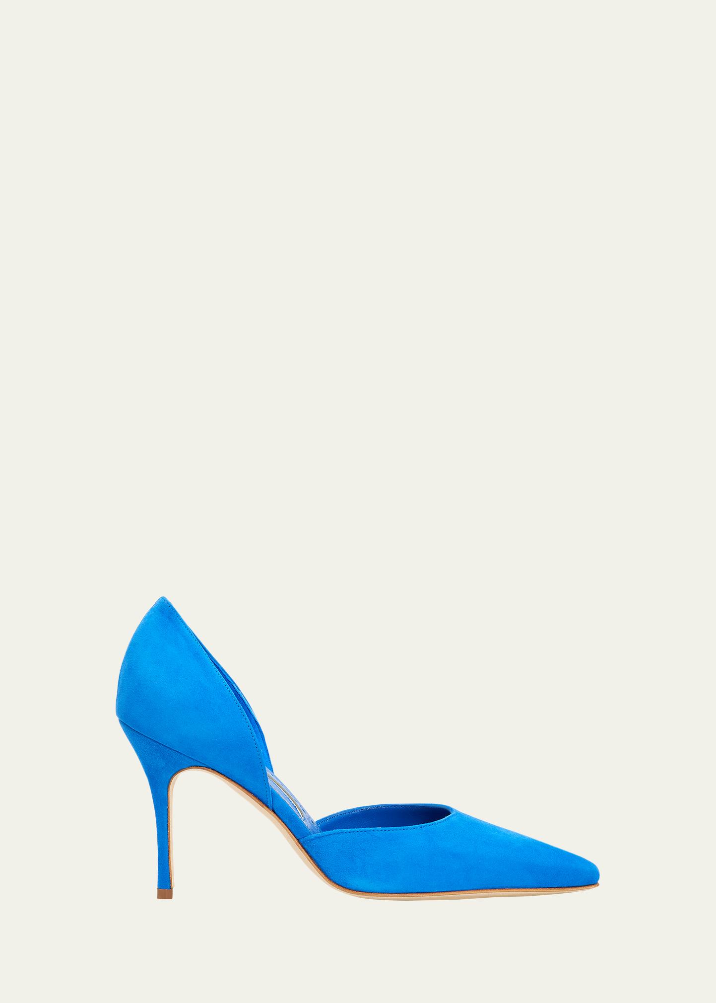 Manolo Blahnik Taylerbinu Suede D'Orsay Pumps - Bergdorf Goodman