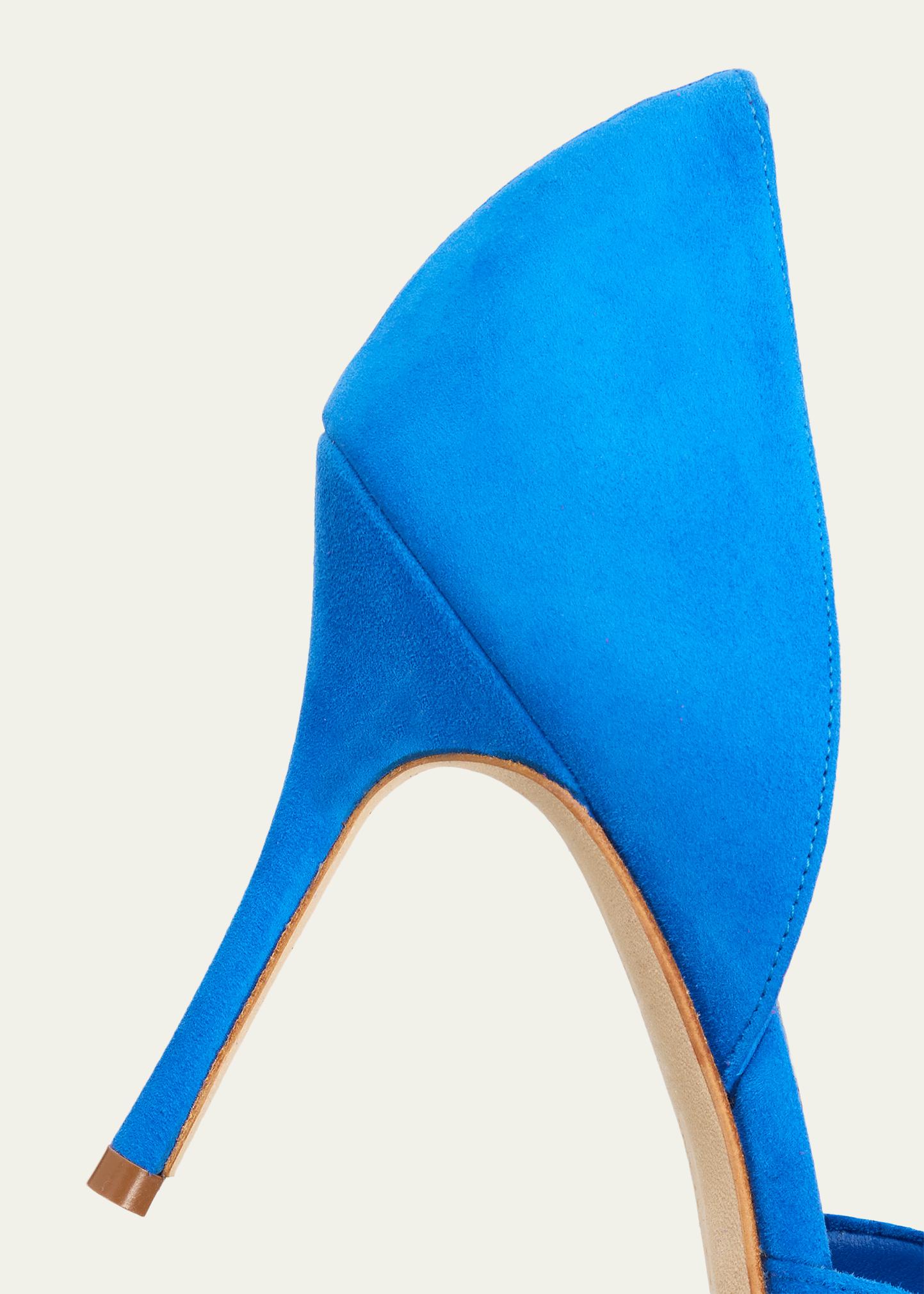 Manolo Blahnik Taylerbinu Suede D'Orsay Pumps - Bergdorf Goodman