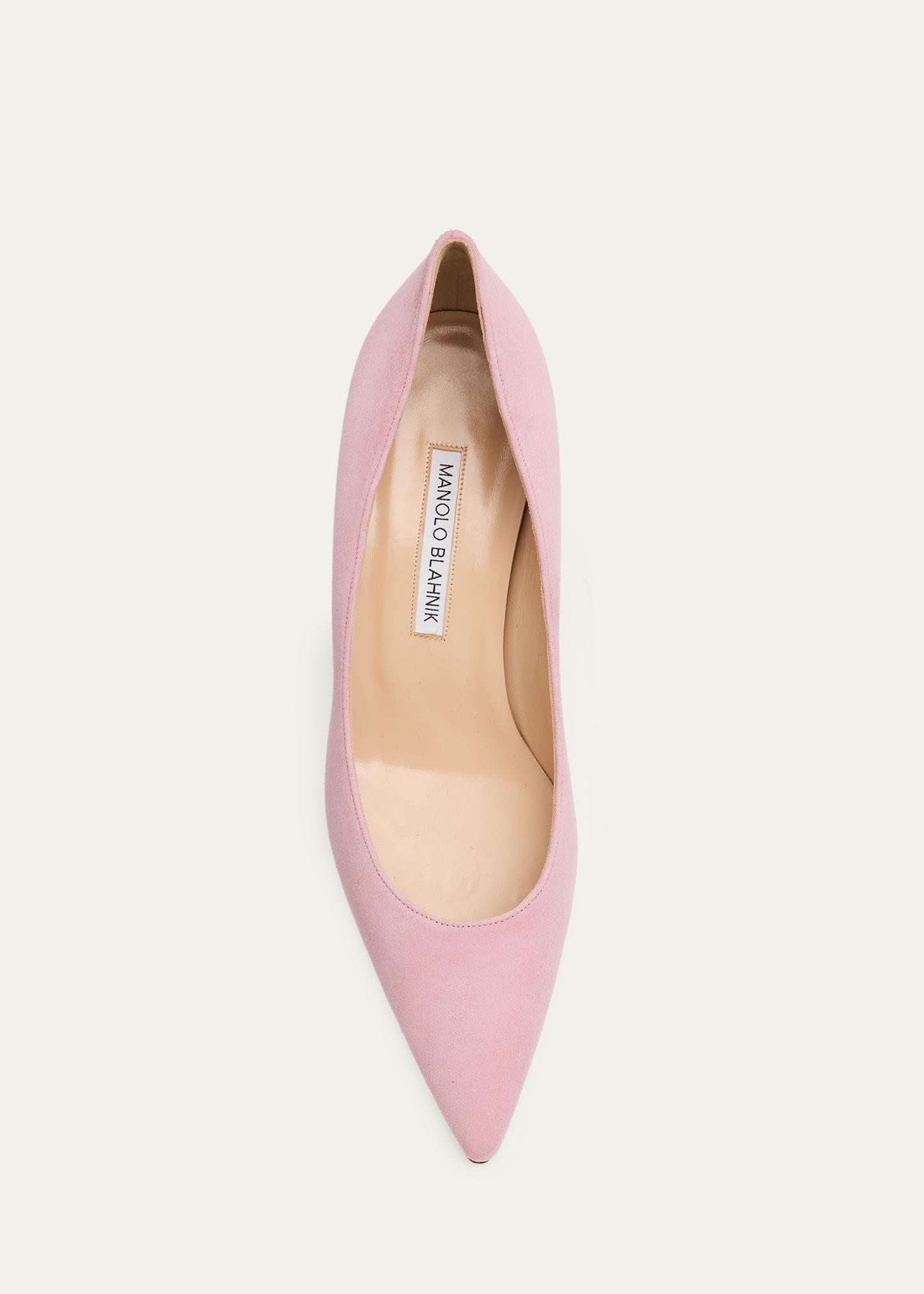 Manolo Blahnik 50mm Srila Suede Kitten Heel Pumps - Bergdorf Goodman