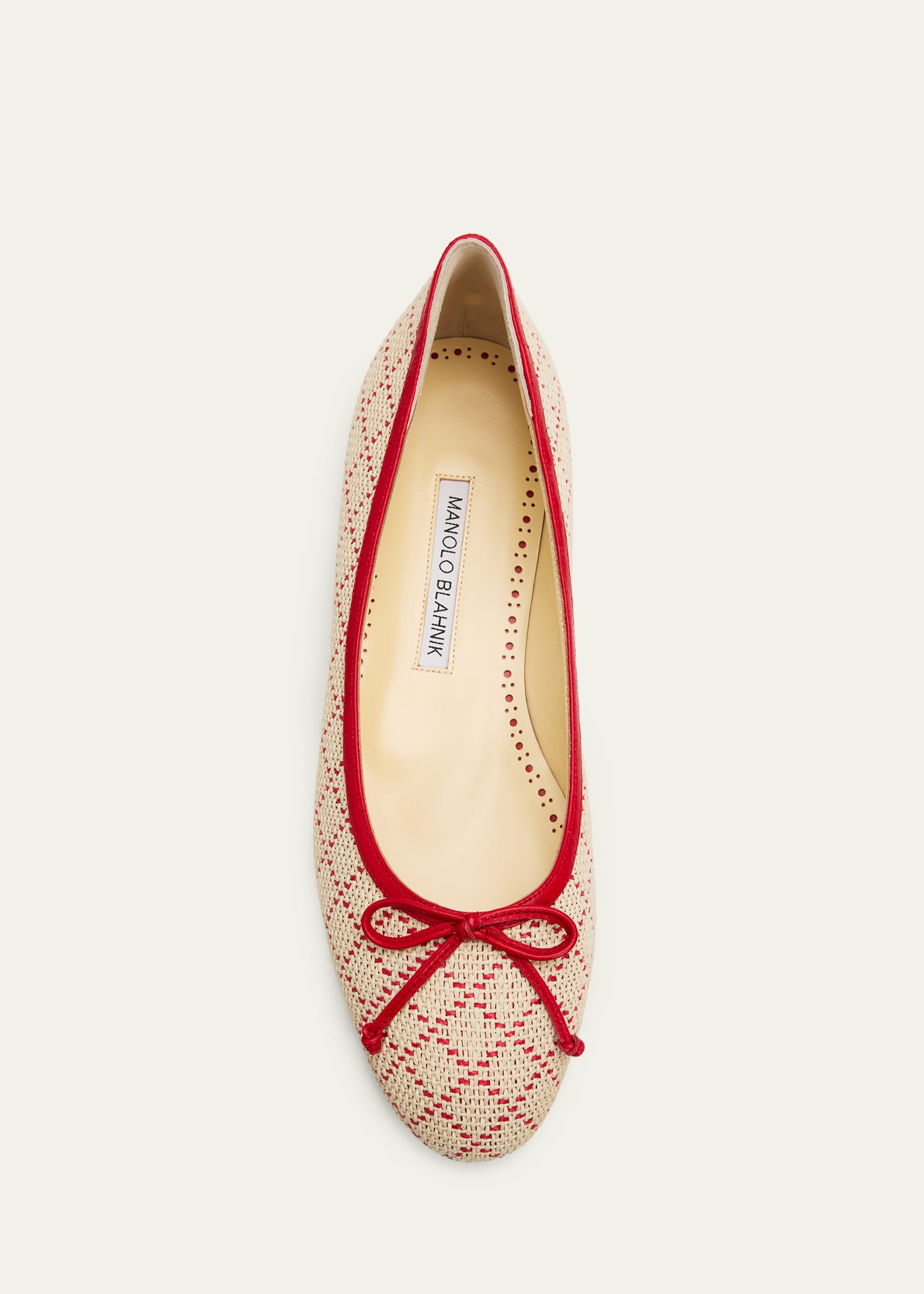 Manolo Blahnik Verallim Raffia Ballerina Flats - Bergdorf Goodman
