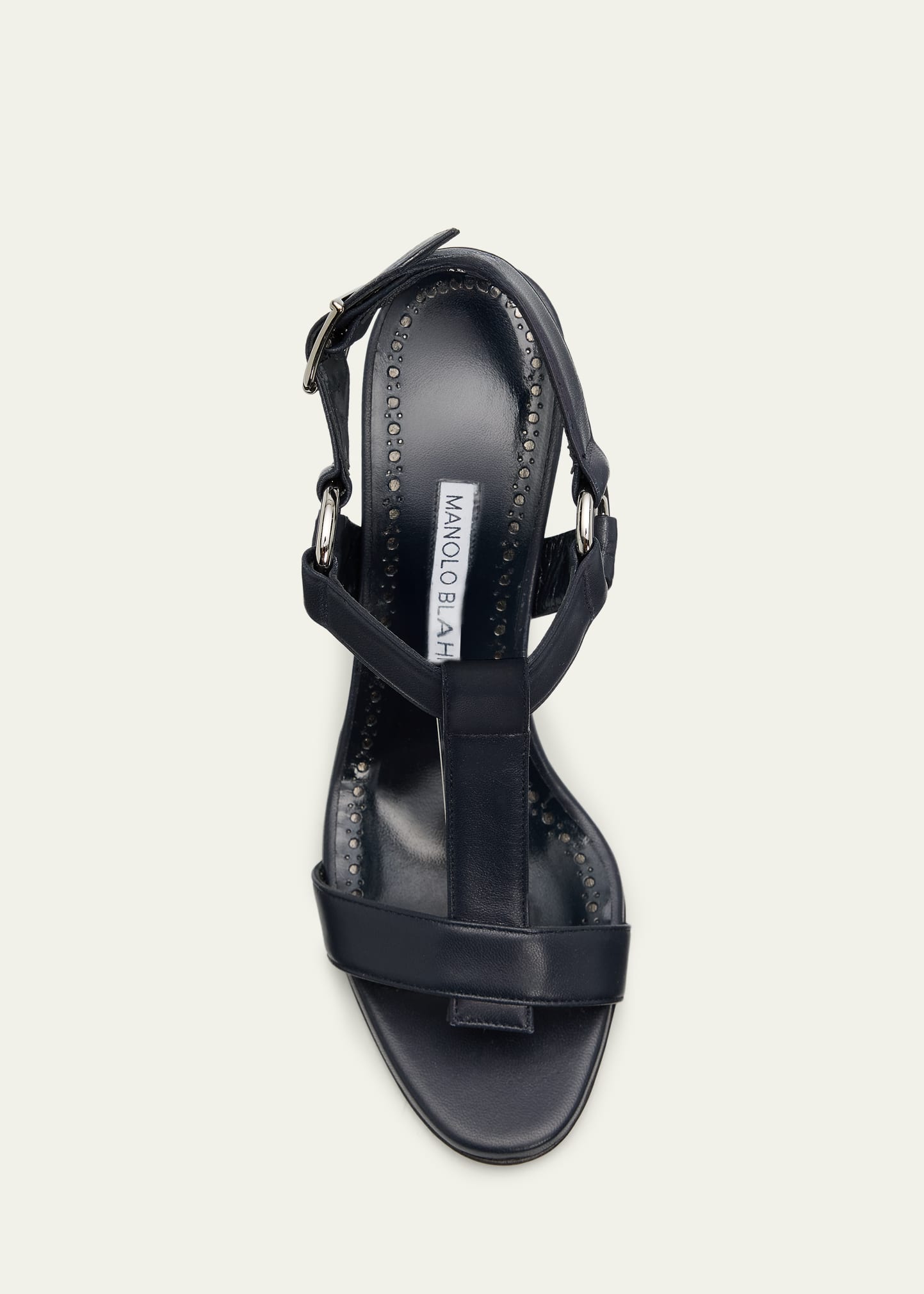 Manolo Blahnik 90mm Miona Leather T-Bar Sandals - Bergdorf Goodman