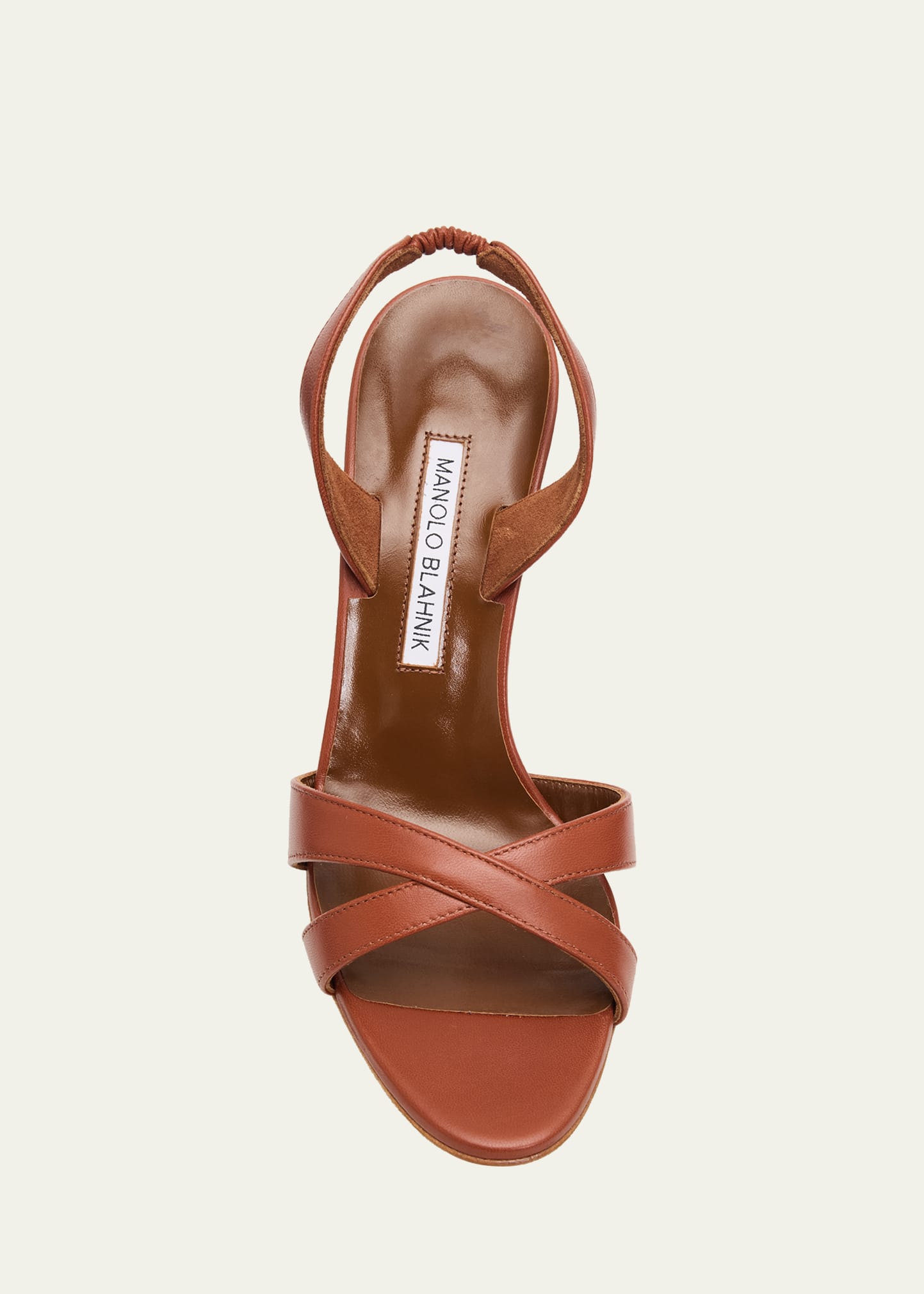 Manolo Blahnik 90mm Callasli Crossover Leather Slingback Sandals