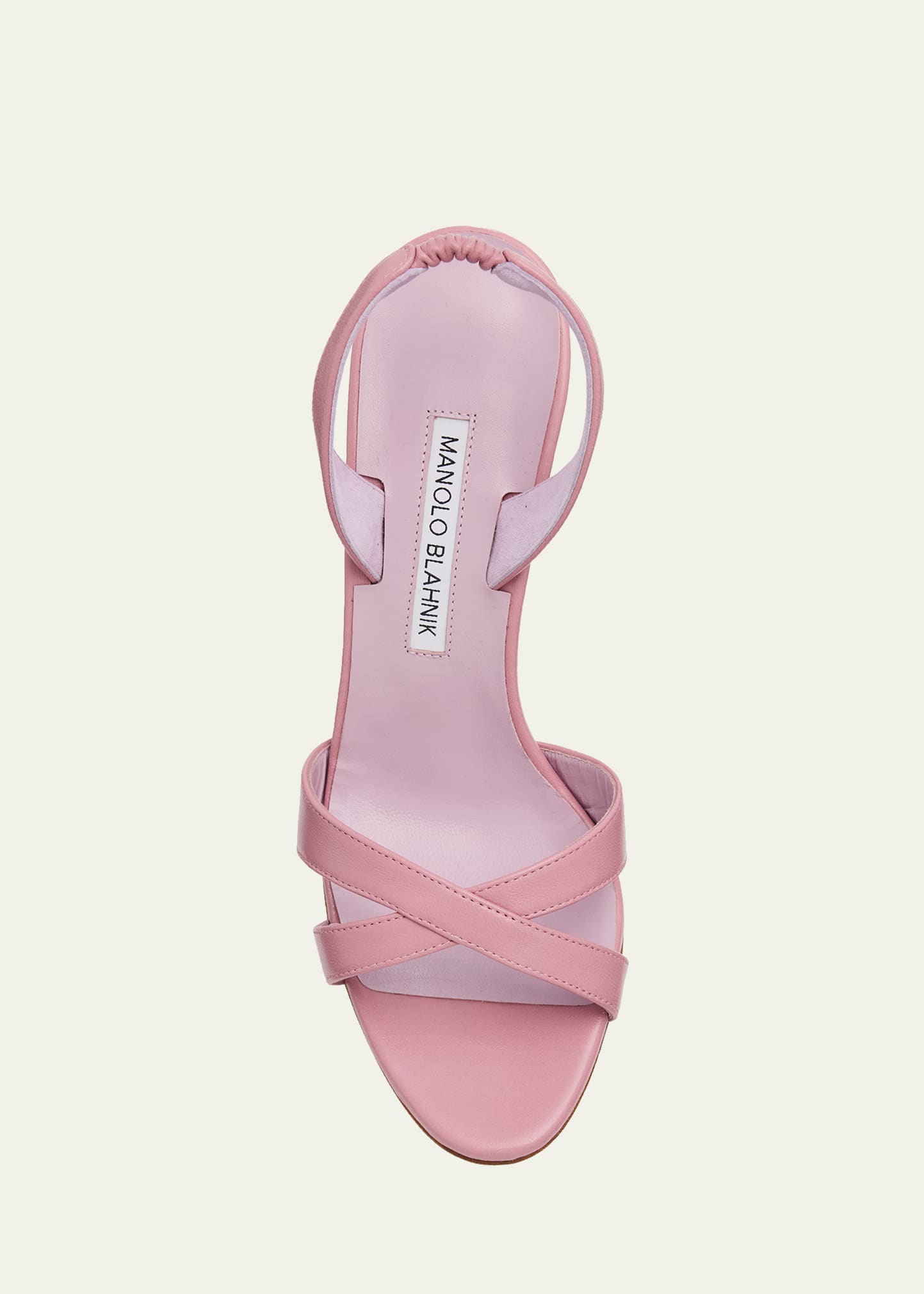 Manolo Blahnik 90mm Callasli Crossover Leather Slingback Sandals
