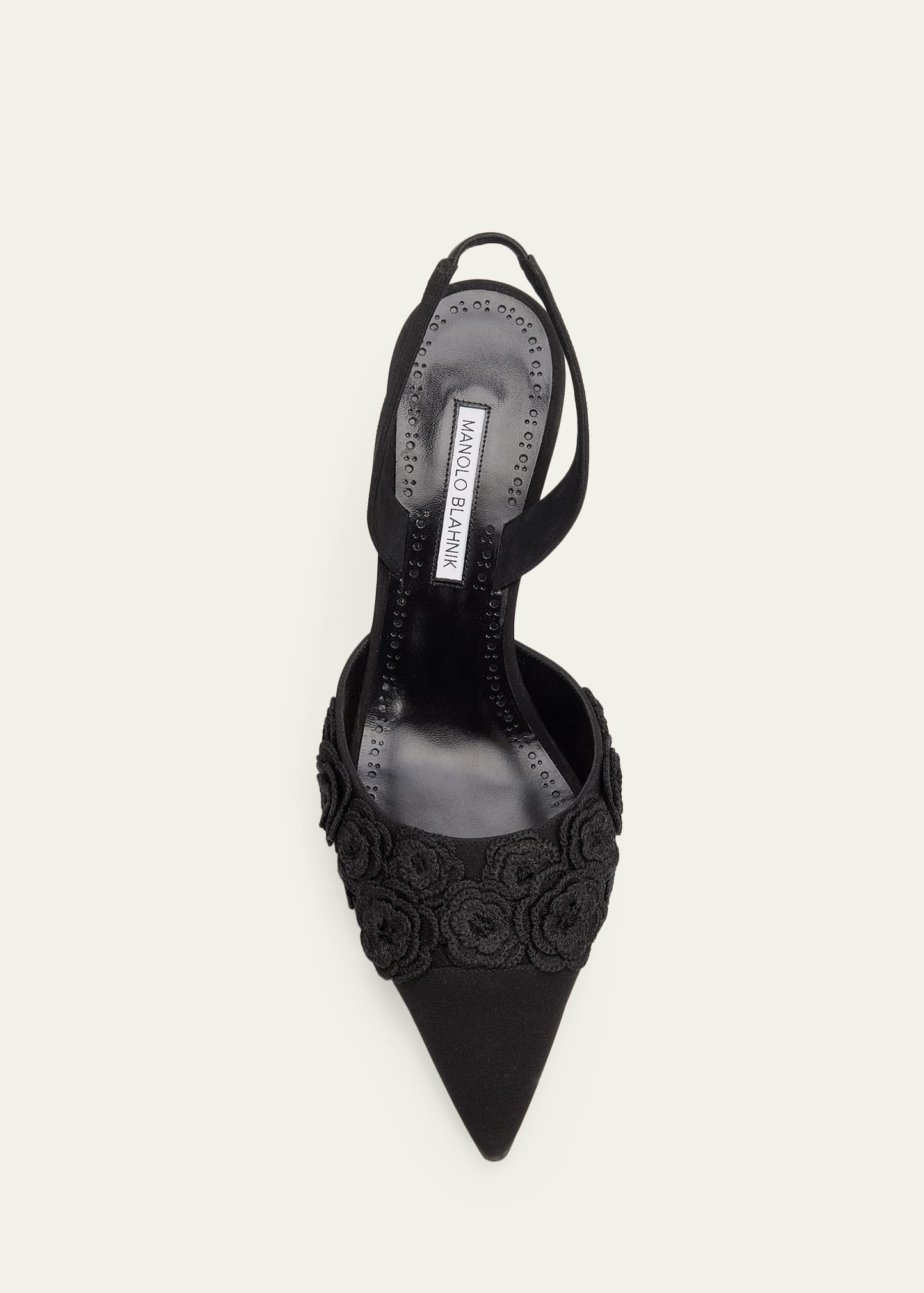Manolo Blahnik 70mm Svemutasli Gala Floral Slingback Pumps