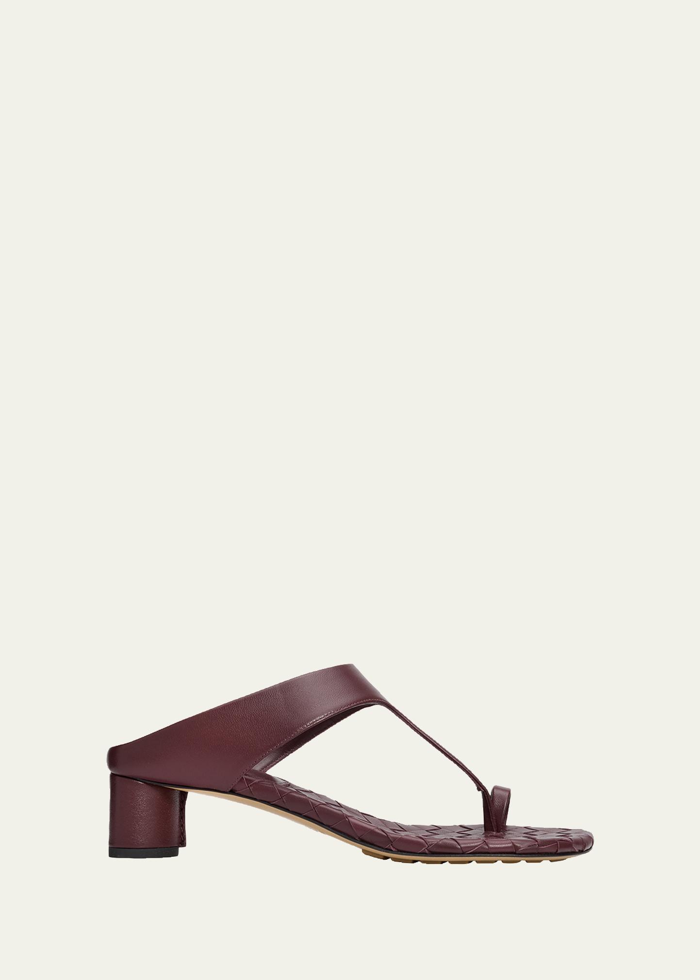 BOTTEGAVENETA クロコダイル ヒール サンダル 23.5 VV169 Bottega Veneta 40mm Livia Leather Kitten-Heel Thong Sandals