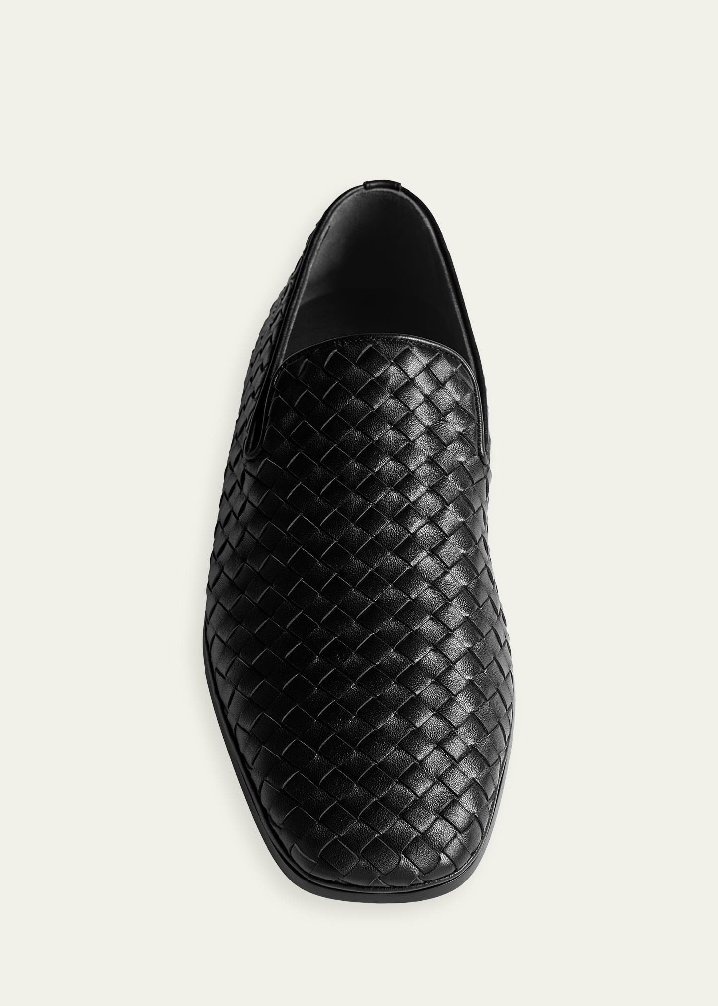 Bottega Veneta Men's Palazzo Intrecciato Leather Square-Toe