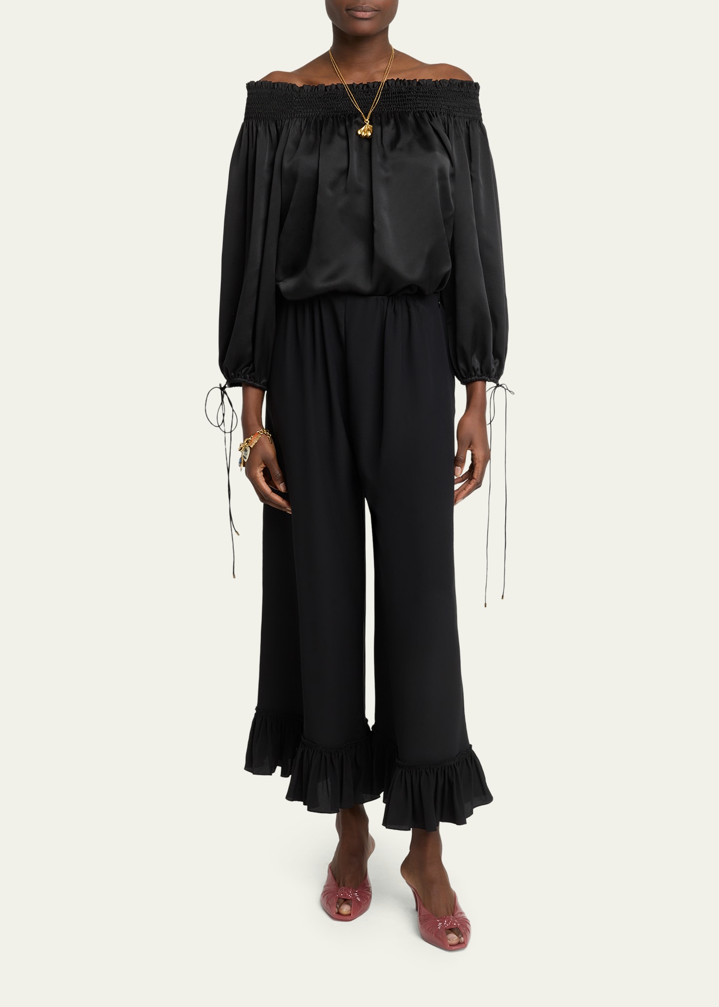 Chloe Silk Off-The-Shoulder Top - Bergdorf Goodman