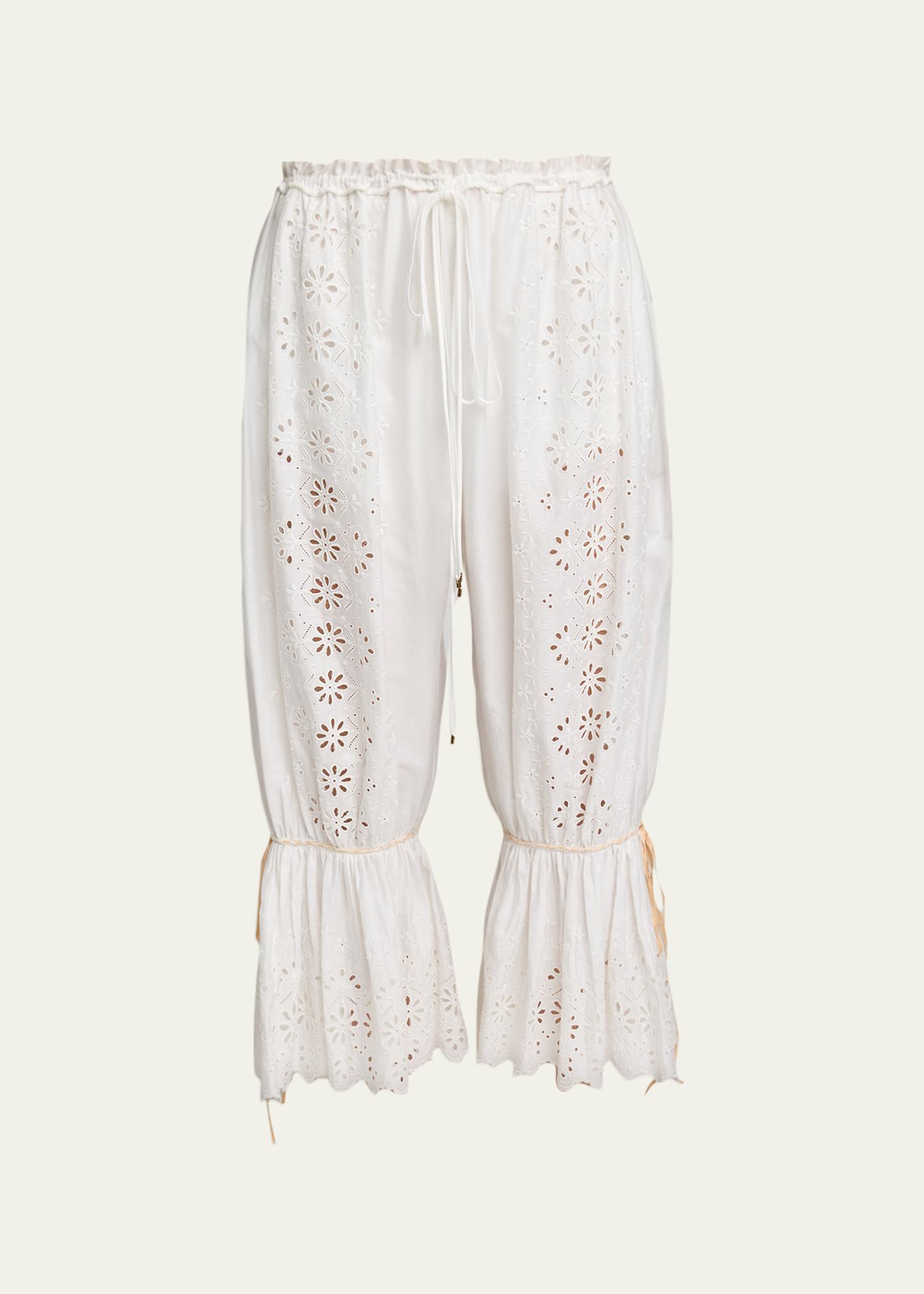 Chloe Soft Cotton Eyelet Pants - Bergdorf Goodman