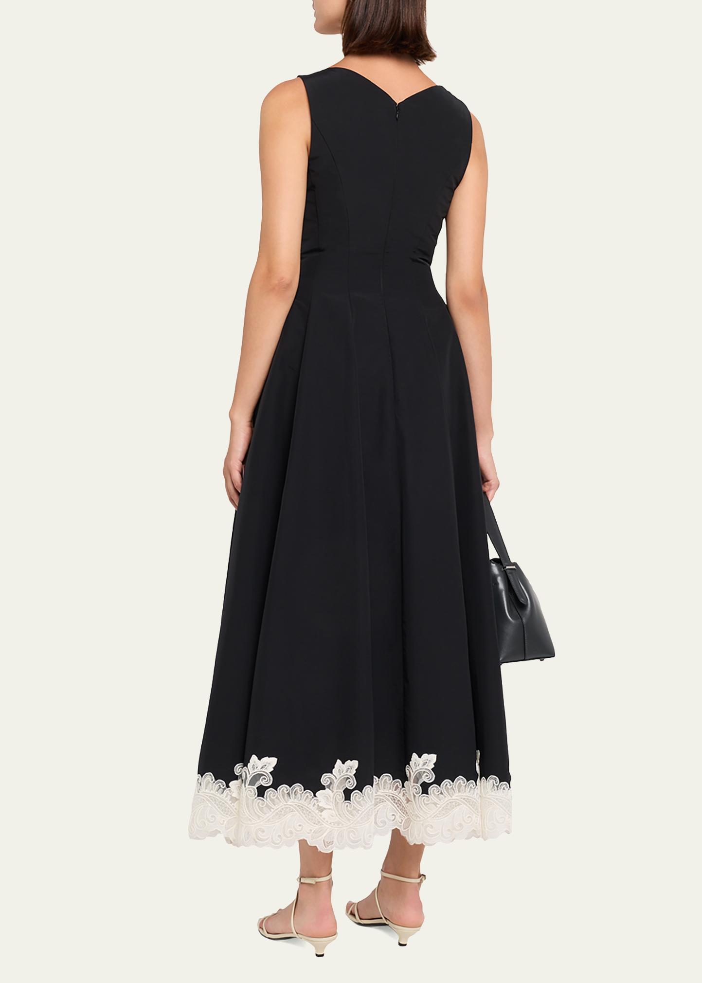SIMKHAI Mira Cotton Faille Lace Midi Dress - Bergdorf Goodman