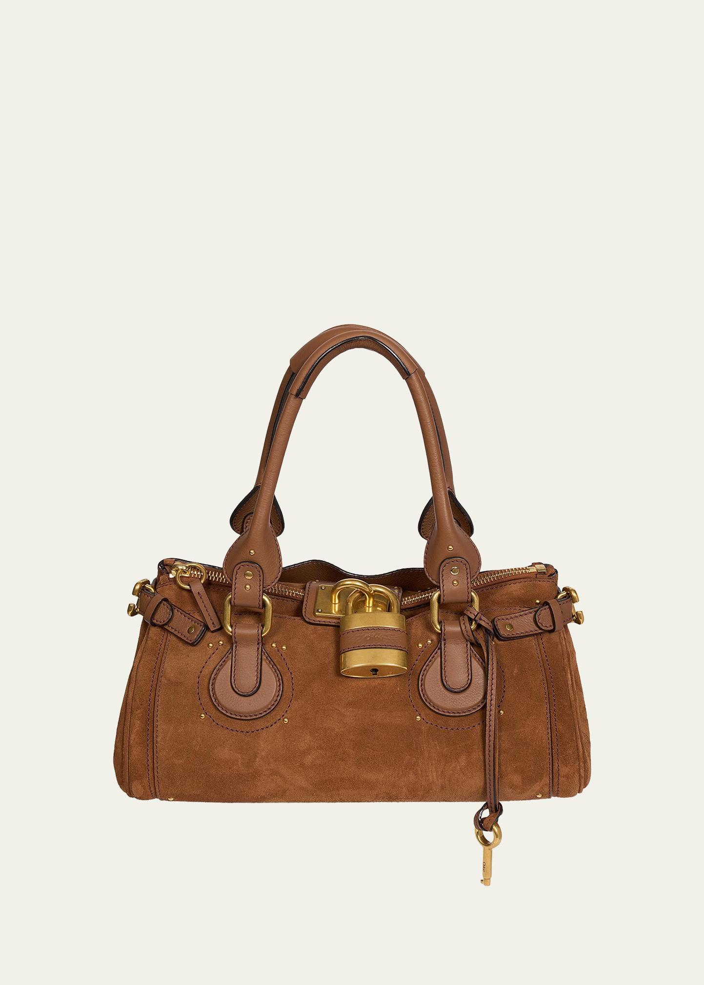 Chloe Paddington Padlock Suede Shoulder Bag - Bergdorf Goodman