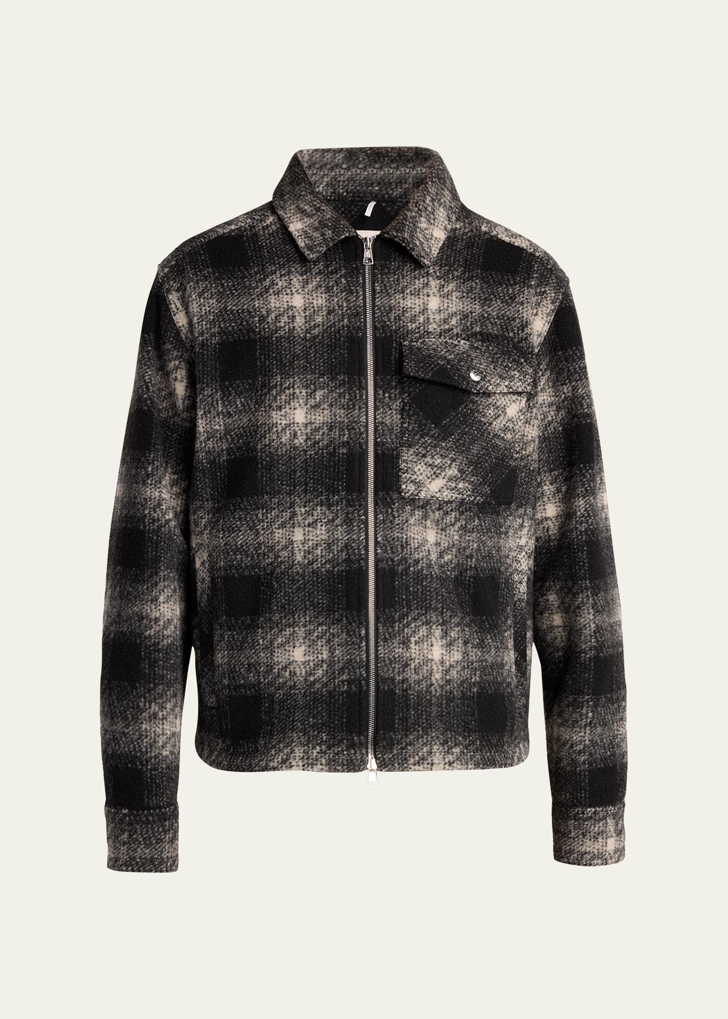 Moncler Men's Buffalo Check Full-Zip Shirt Jacket - Bergdorf Goodman