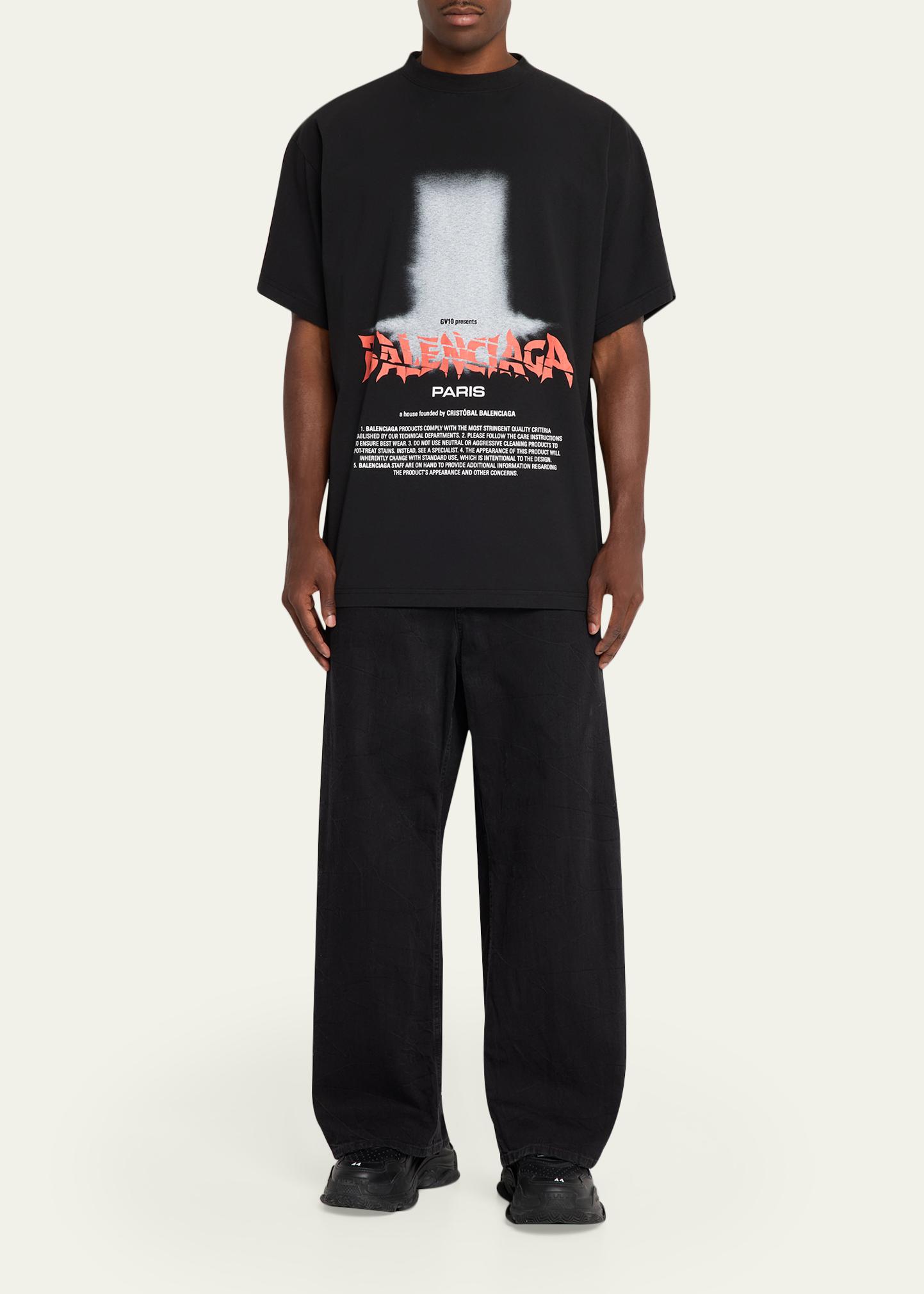 Balenciaga Men's Logo Graphic Cotton Jersey T-Shirt - Bergdorf Goodman