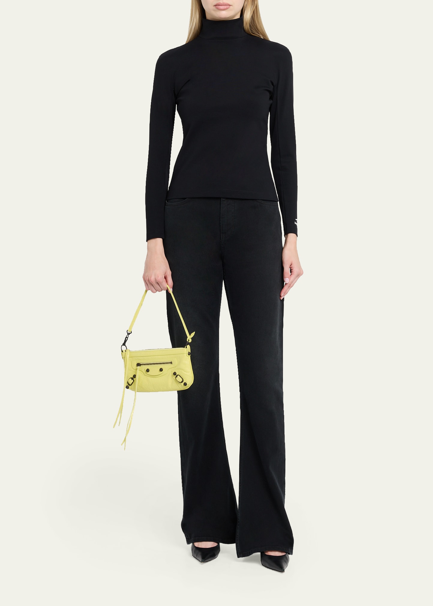 Balenciaga Le City Crinkled Leather Pouch Shoulder Bag - Bergdorf
