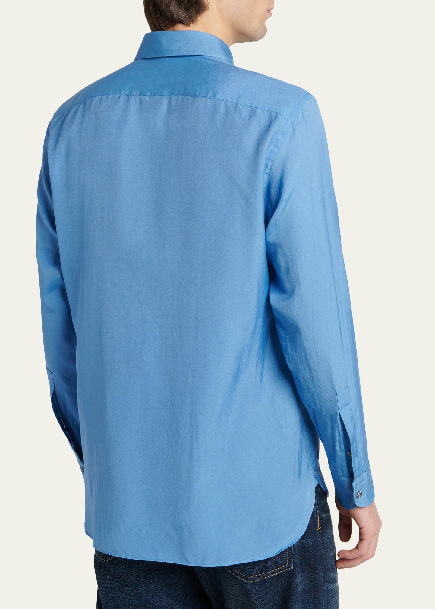 TOM FORD Men's Cotton and Silk Washed Twill Sport Shirt - Bergdorf