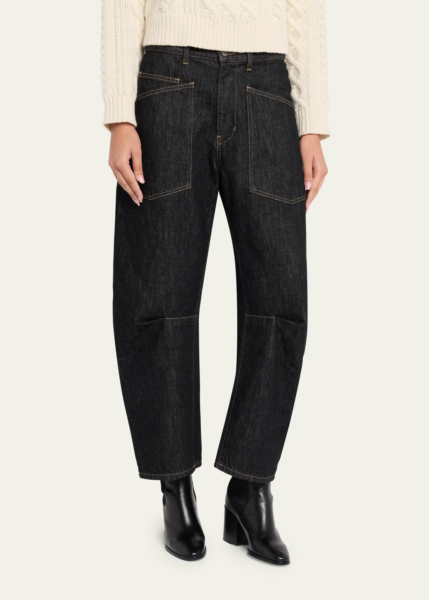Nili Lotan Shon Barrel-Leg Denim Jeans - Bergdorf Goodman