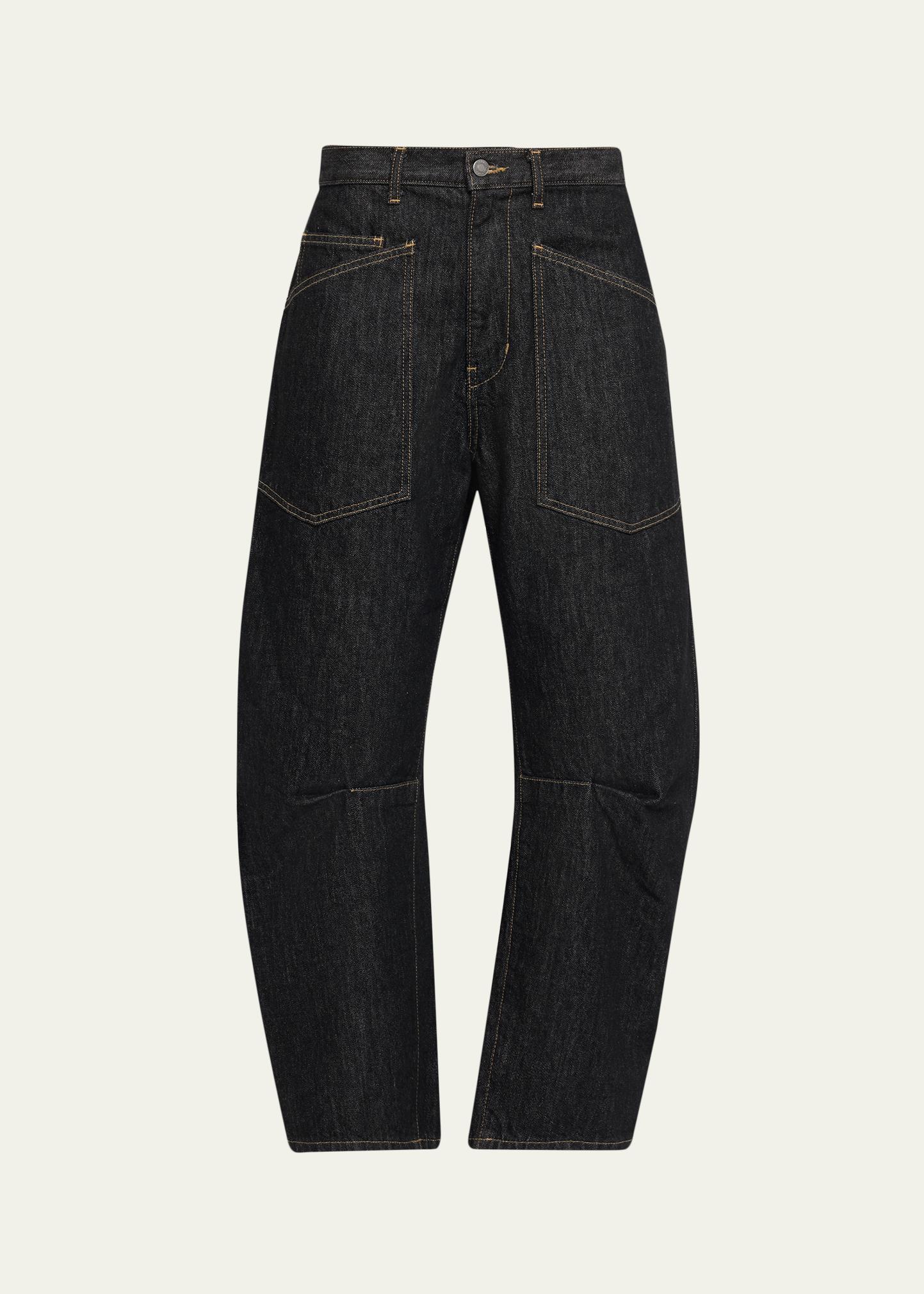 Nili Lotan Shon Barrel-Leg Denim Jeans - Bergdorf Goodman