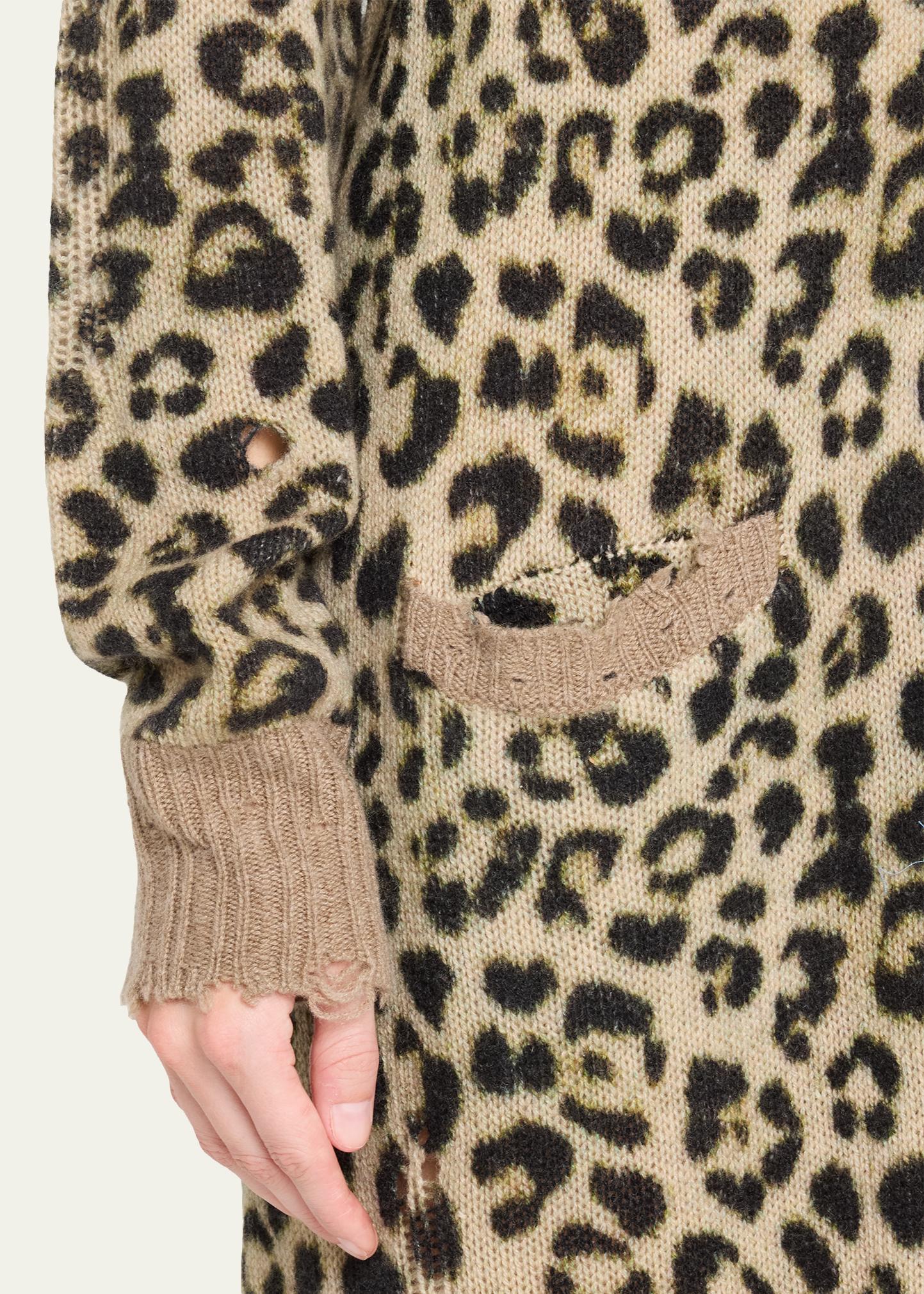 R13 Leopard-Print Long Cashmere Cardigan - Bergdorf Goodman