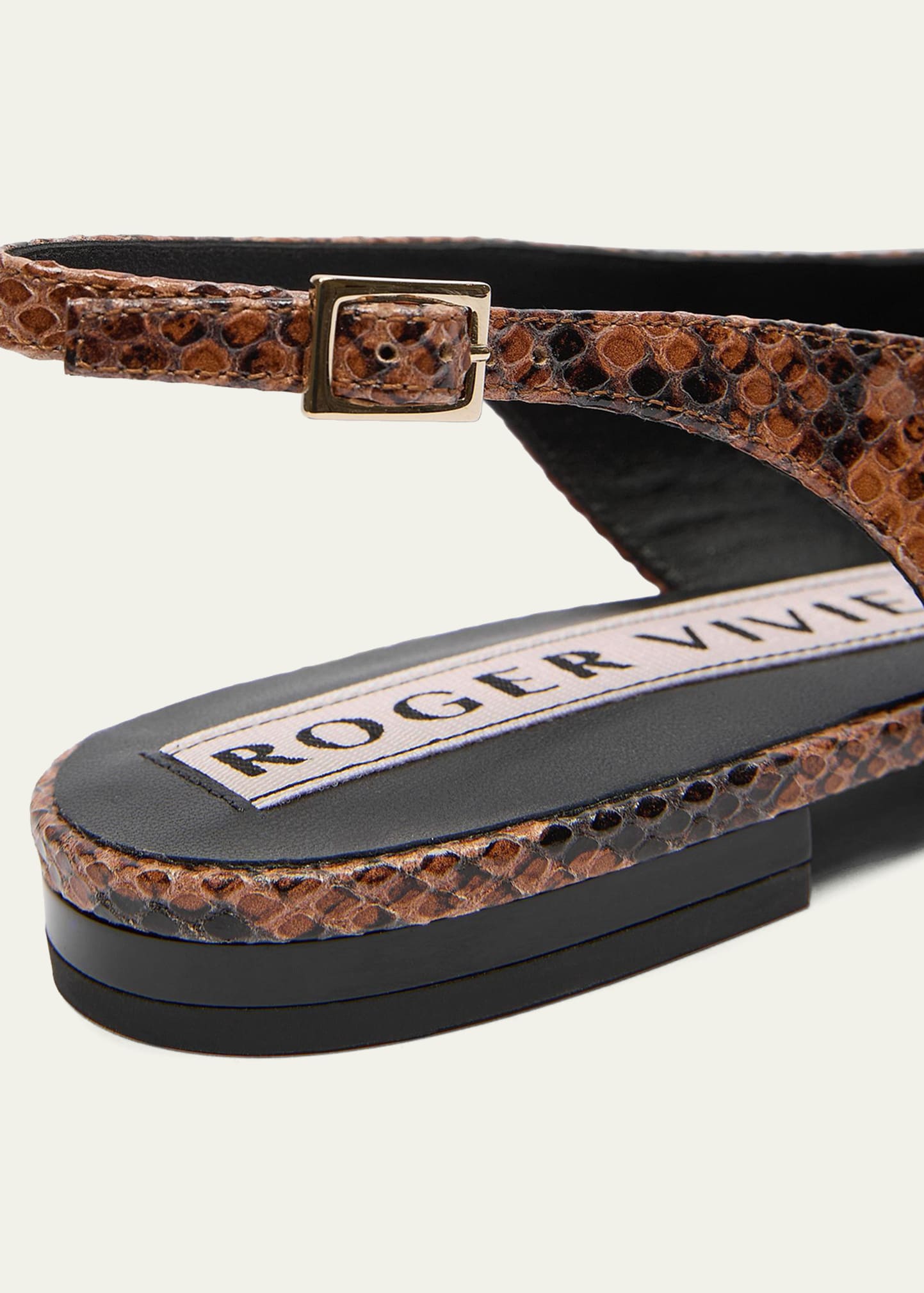 Roger Vivier Gommettine Croc-Embossed Leather Slingback Ballerina