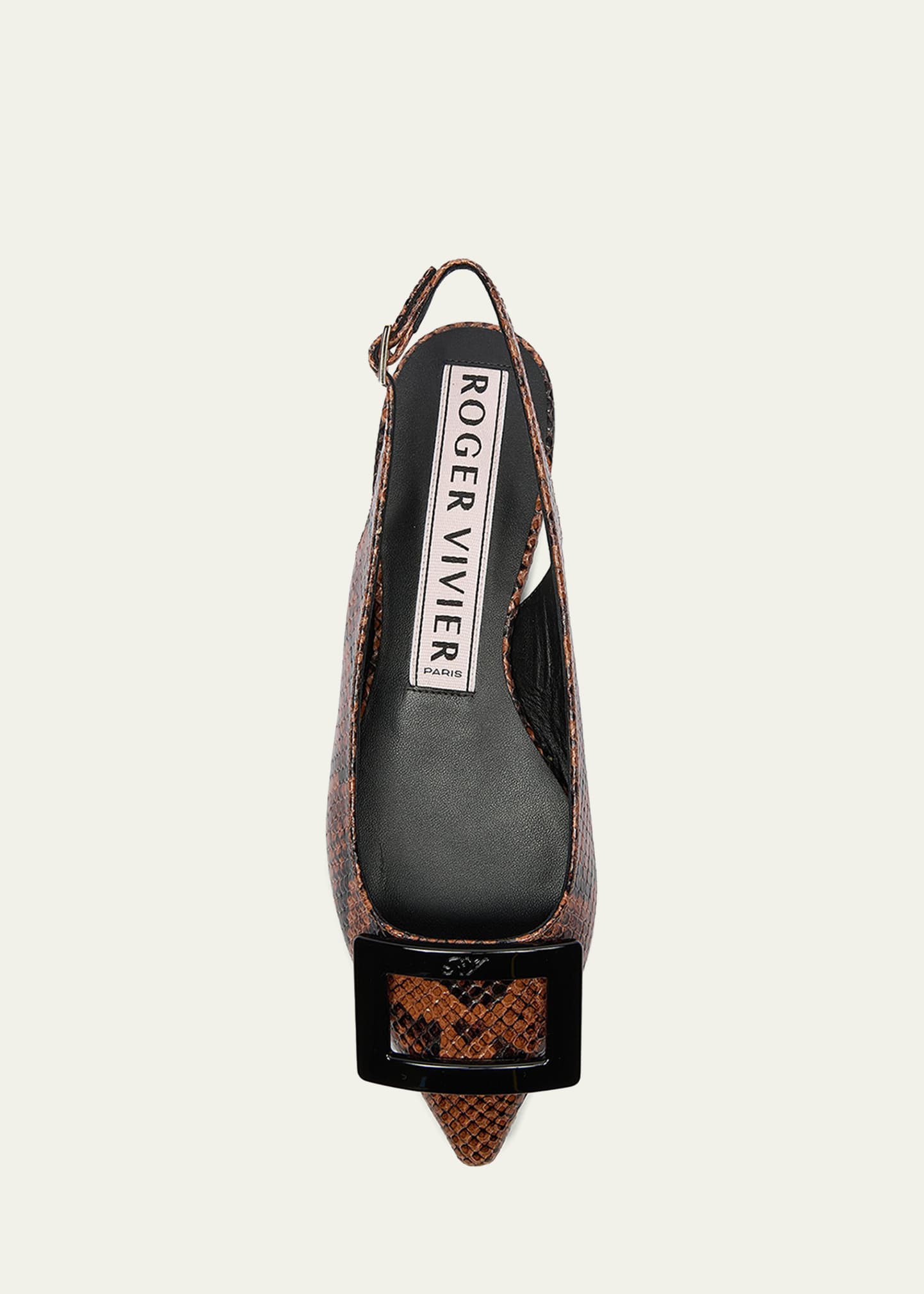 Roger Vivier Gommettine Croc-Embossed Leather Slingback Ballerina
