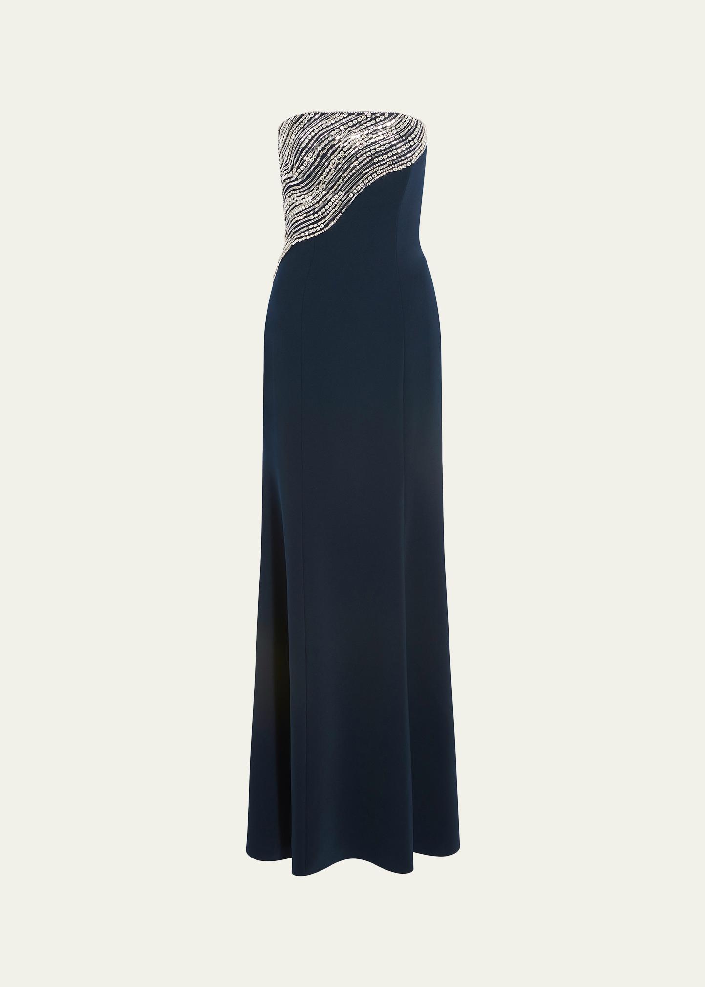 Jenny Packham Soyala Wave Beaded Strapless Gown - Bergdorf Goodman