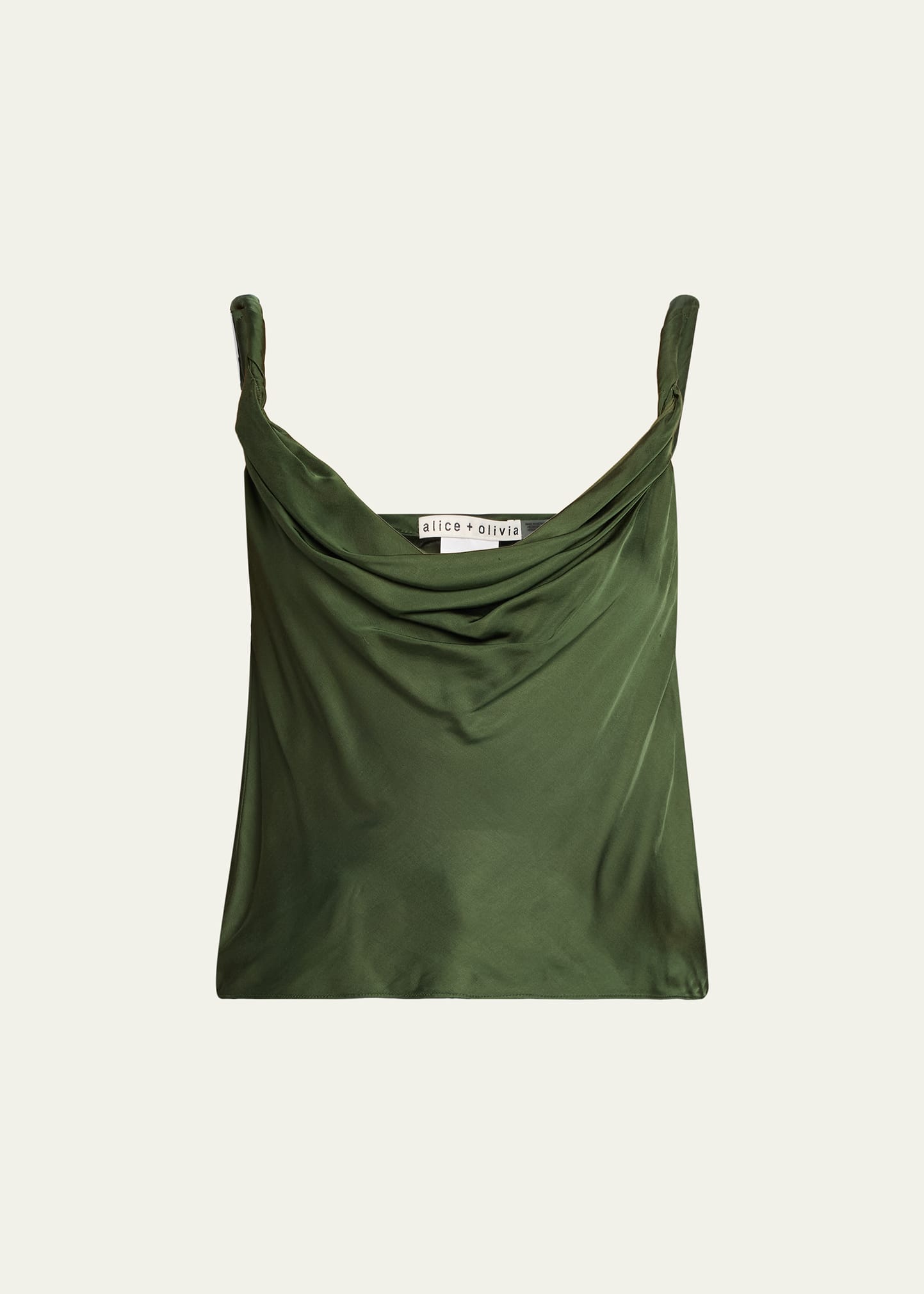 ALICE + OLIVIA Monique Twisted-Strap Satin Tank Top - Bergdorf Goodman