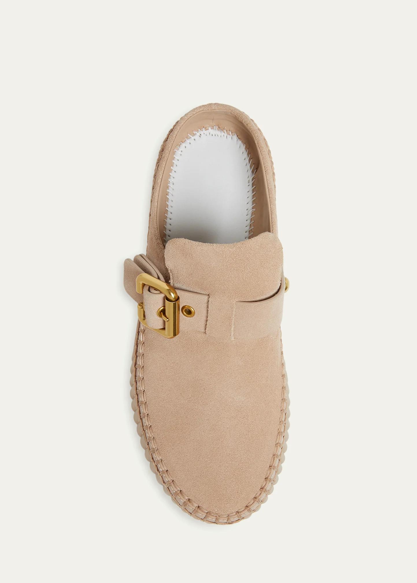 Chloe 75mm Nama Suede Platform Clogs - Bergdorf Goodman