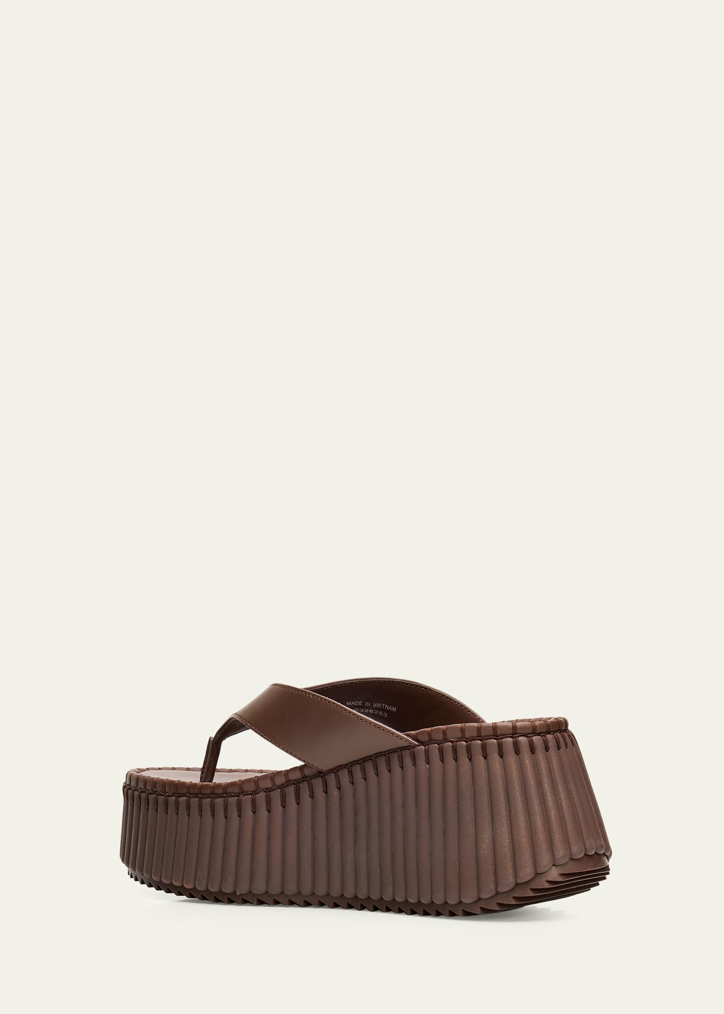Chloe 75mm Nama Platform Leather Thong Sandals - Bergdorf Goodman