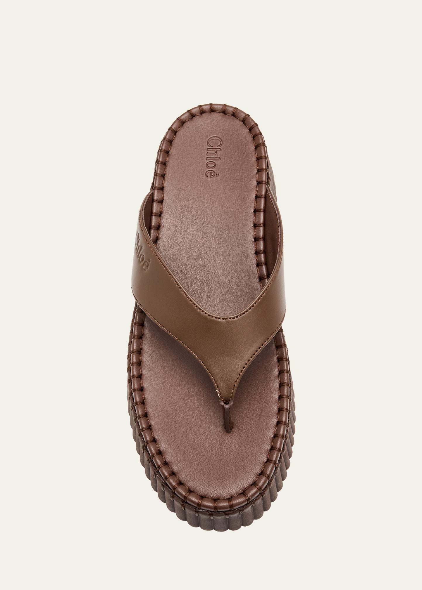 Chloe 75mm Nama Platform Leather Thong Sandals - Bergdorf Goodman