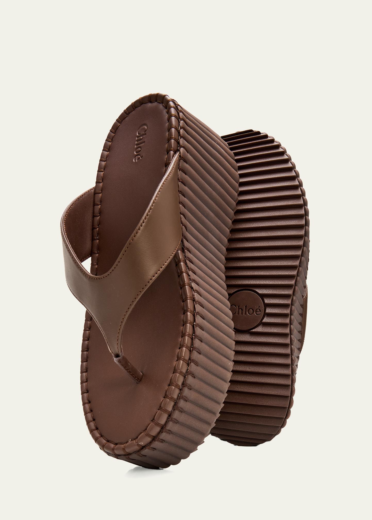 Chloe 75mm Nama Platform Leather Thong Sandals - Bergdorf Goodman