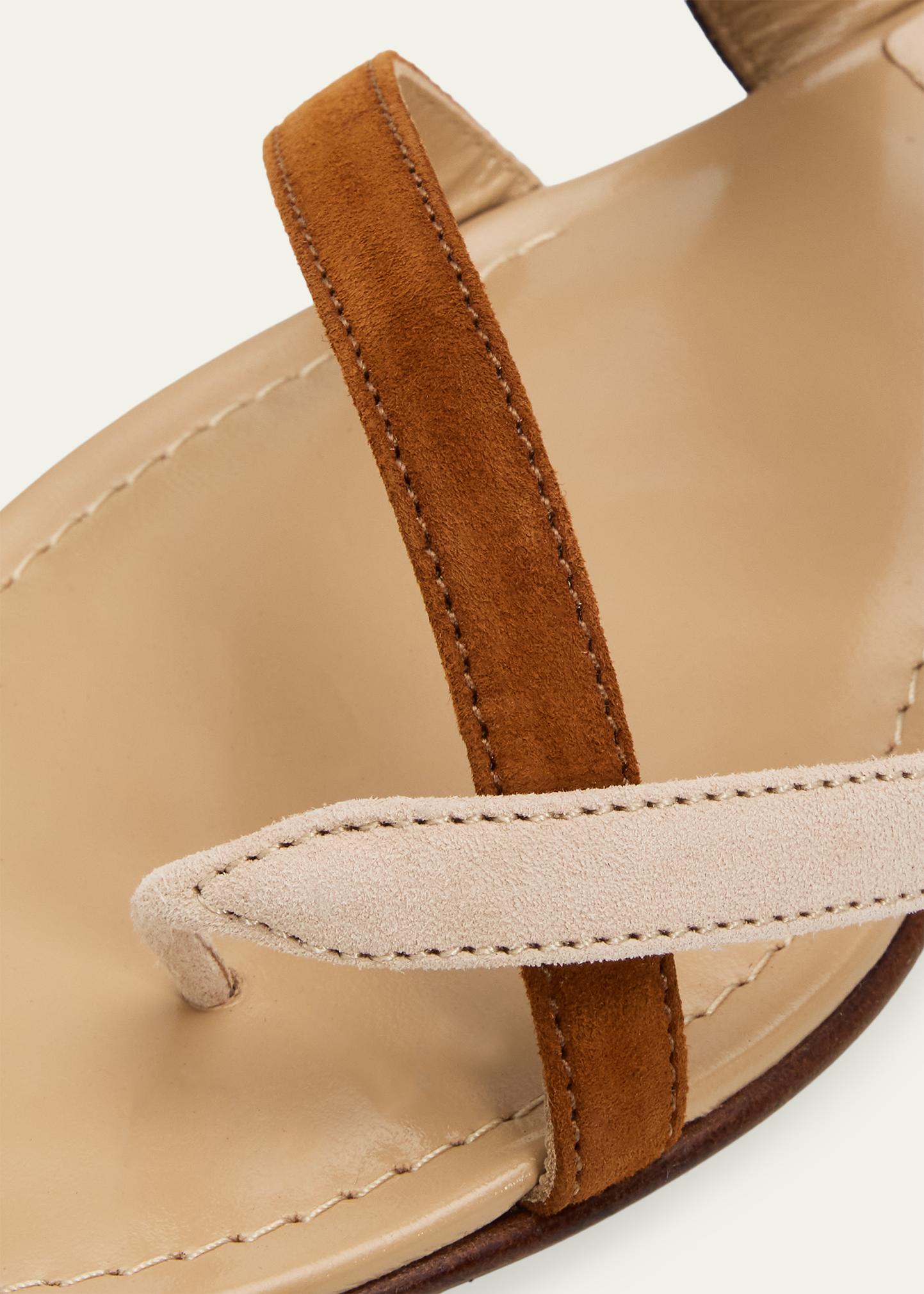 Manolo Blahnik Susa Suede Crisscross Flat Sandals - Bergdorf Goodman