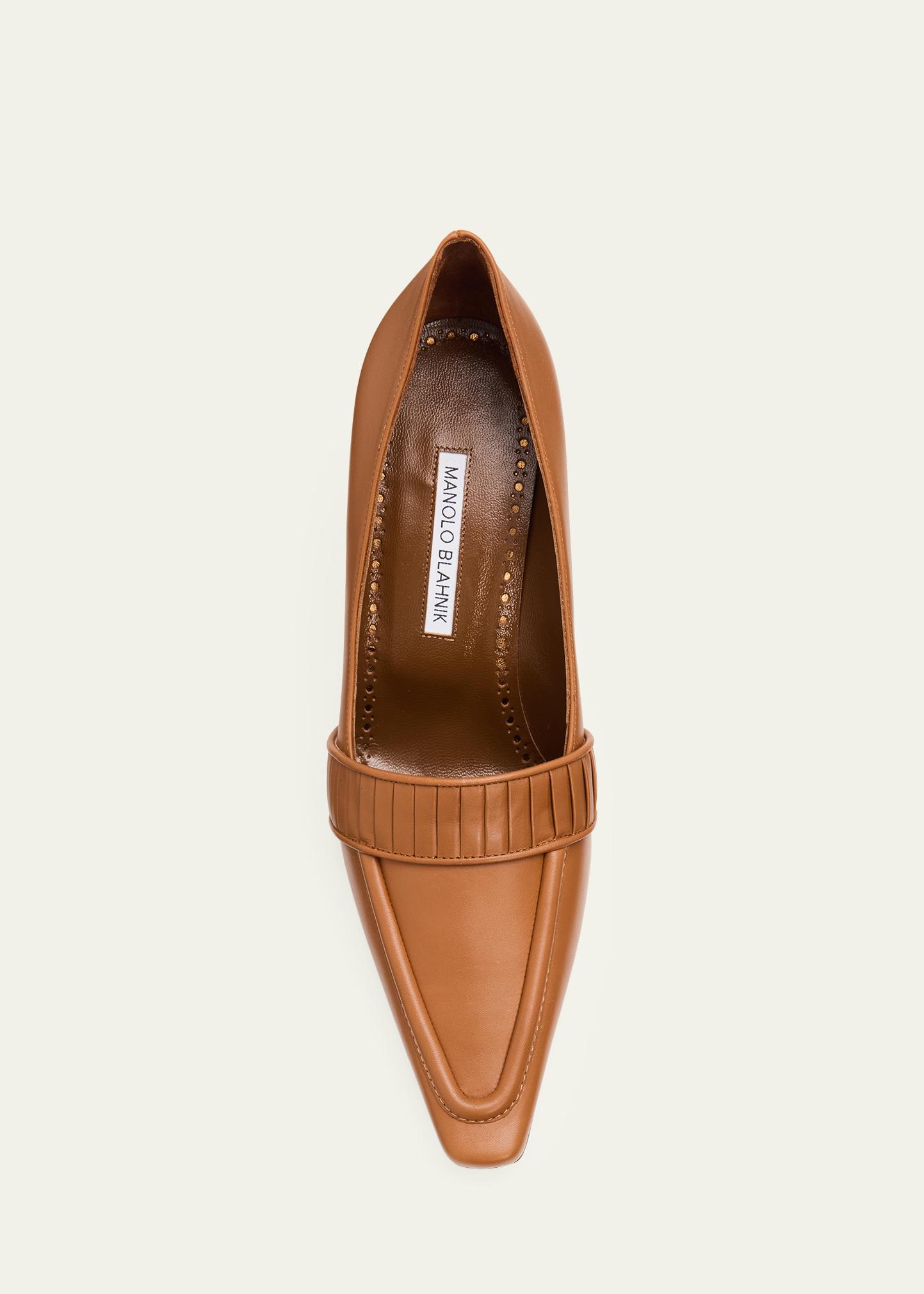 Manolo Blahnik 85mm Mindita Leather Pumps - Bergdorf Goodman