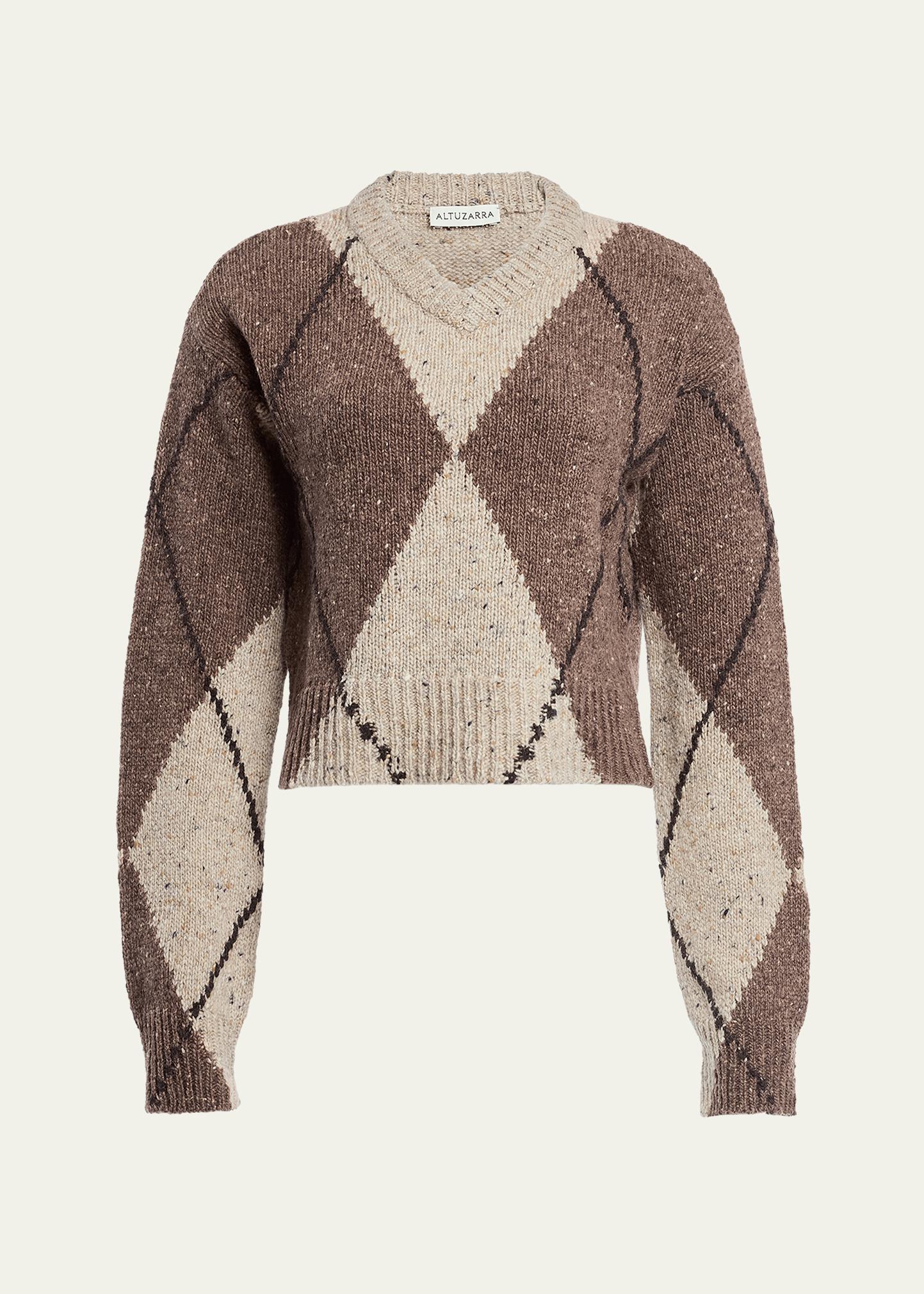 Altuzarra Parish Argyle V-Neck Sweater - Bergdorf Goodman