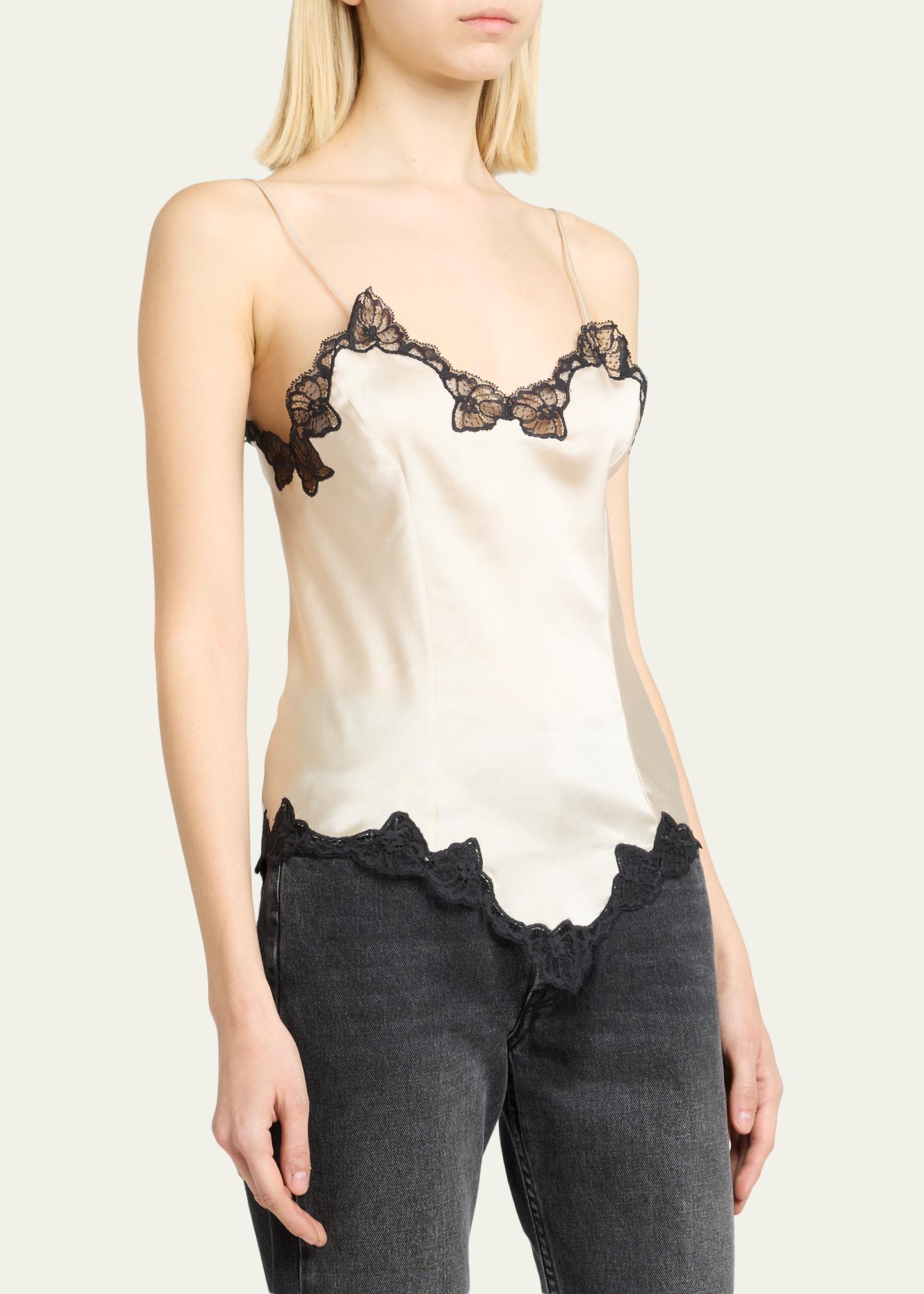 Isabel Marant Amael Lace-Trim Silk Cami Top - Bergdorf Goodman