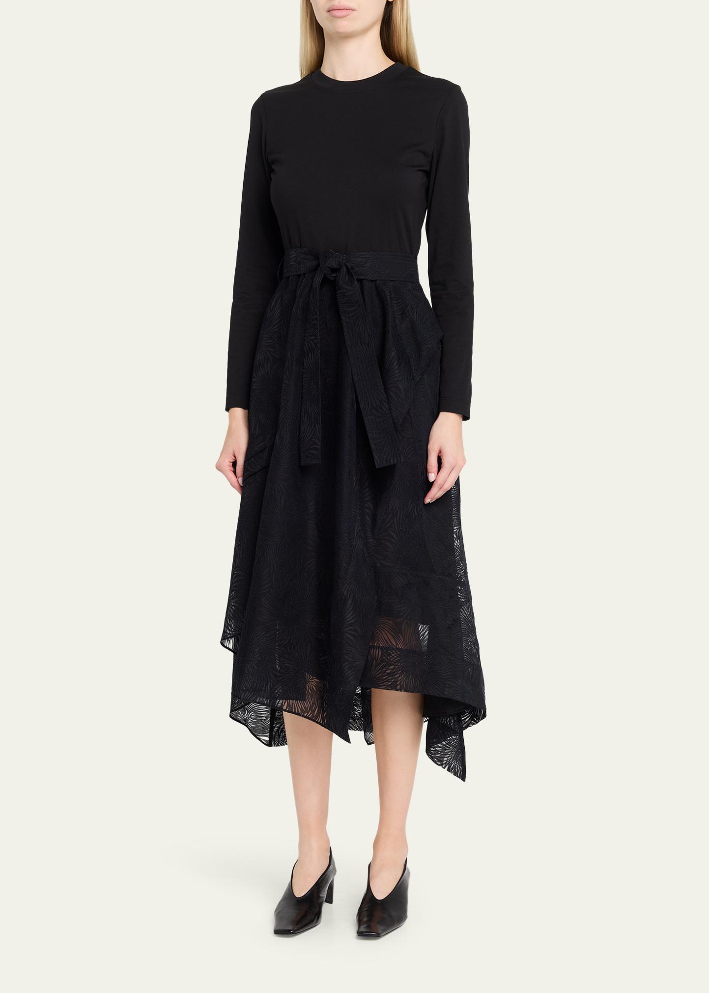 3.1 Phillip Lim Combo Long-Sleeve T-Shirt & Organza Midi Dress