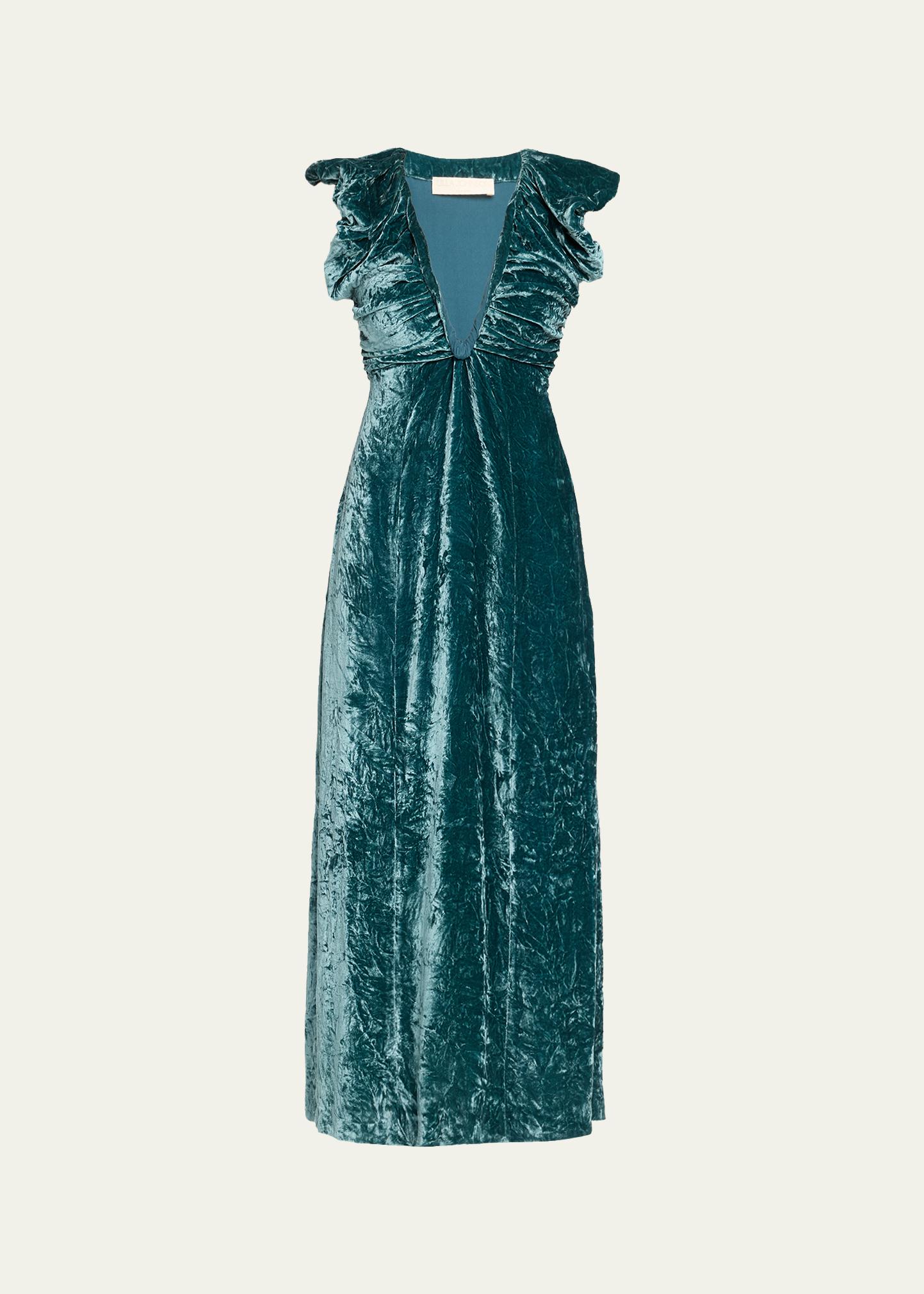 michael kors green velvet dress Ulla Johnson Astra V-Neck in 20260629_25%