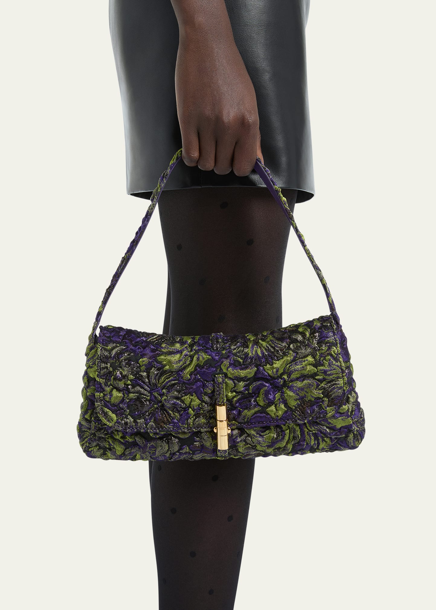 Balmain Metropolis Floral Jacquard Shoulder Bag - Bergdorf Goodman