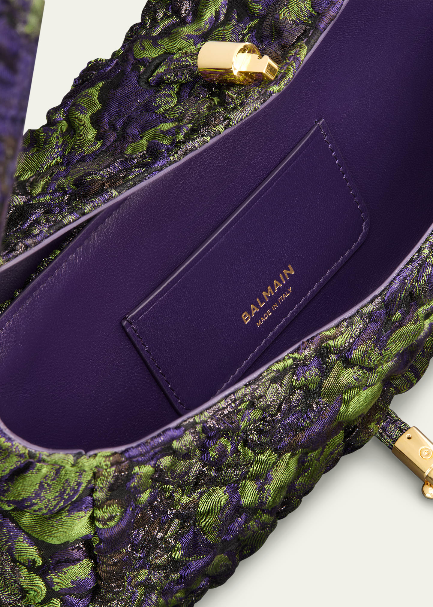 PIERRE BALMAIN×SAGAMINK シェアードミンク パープル 総柄 Balmain Metropolis Floral Jacquard Shoulder Bag - Bergdorf Goodman
