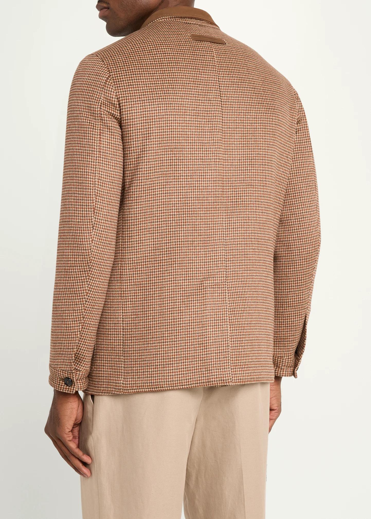 ZEGNA 남성 하운드투스 울 혼합 자켓