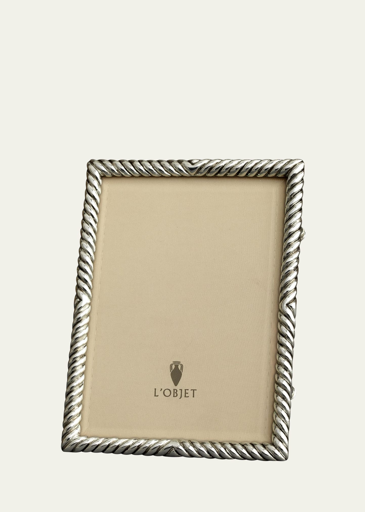 L'Objet Deco Twist Platinum-Plated Picture Frame, 4 x 6