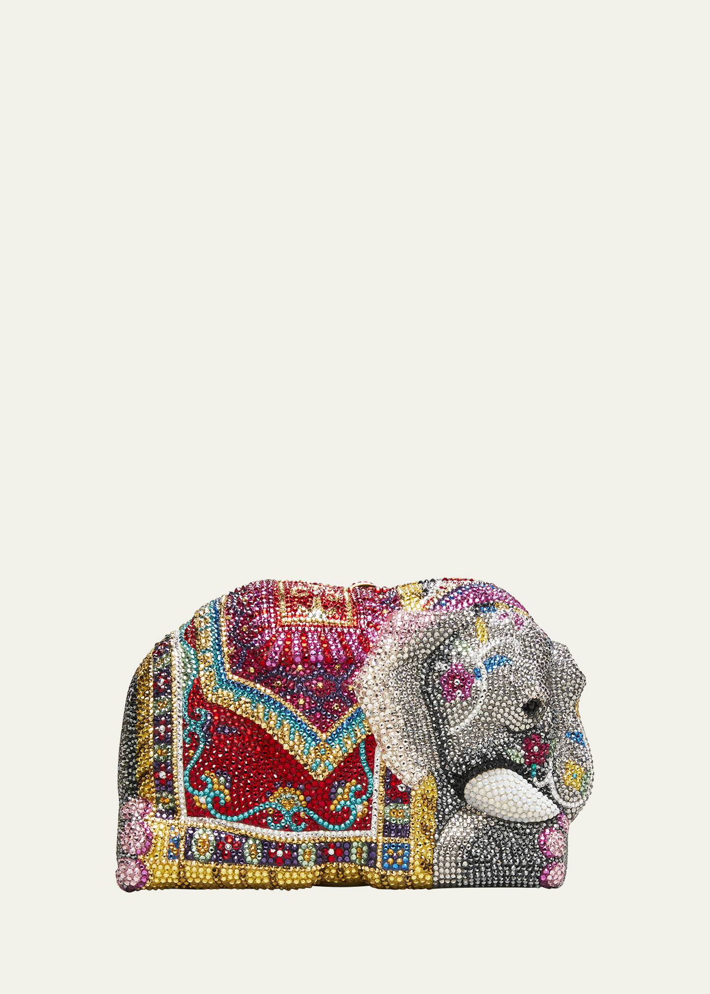 Judith Leiber Couture Crystal-Encrusted Elephant Clutch Bag, Red