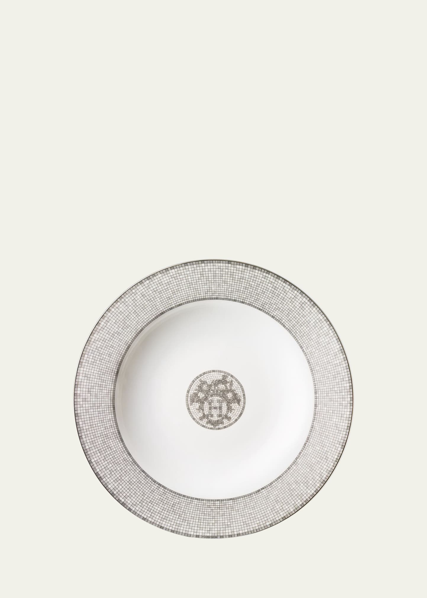 Hermes Mosaique au 24 Platinum Medium Platter