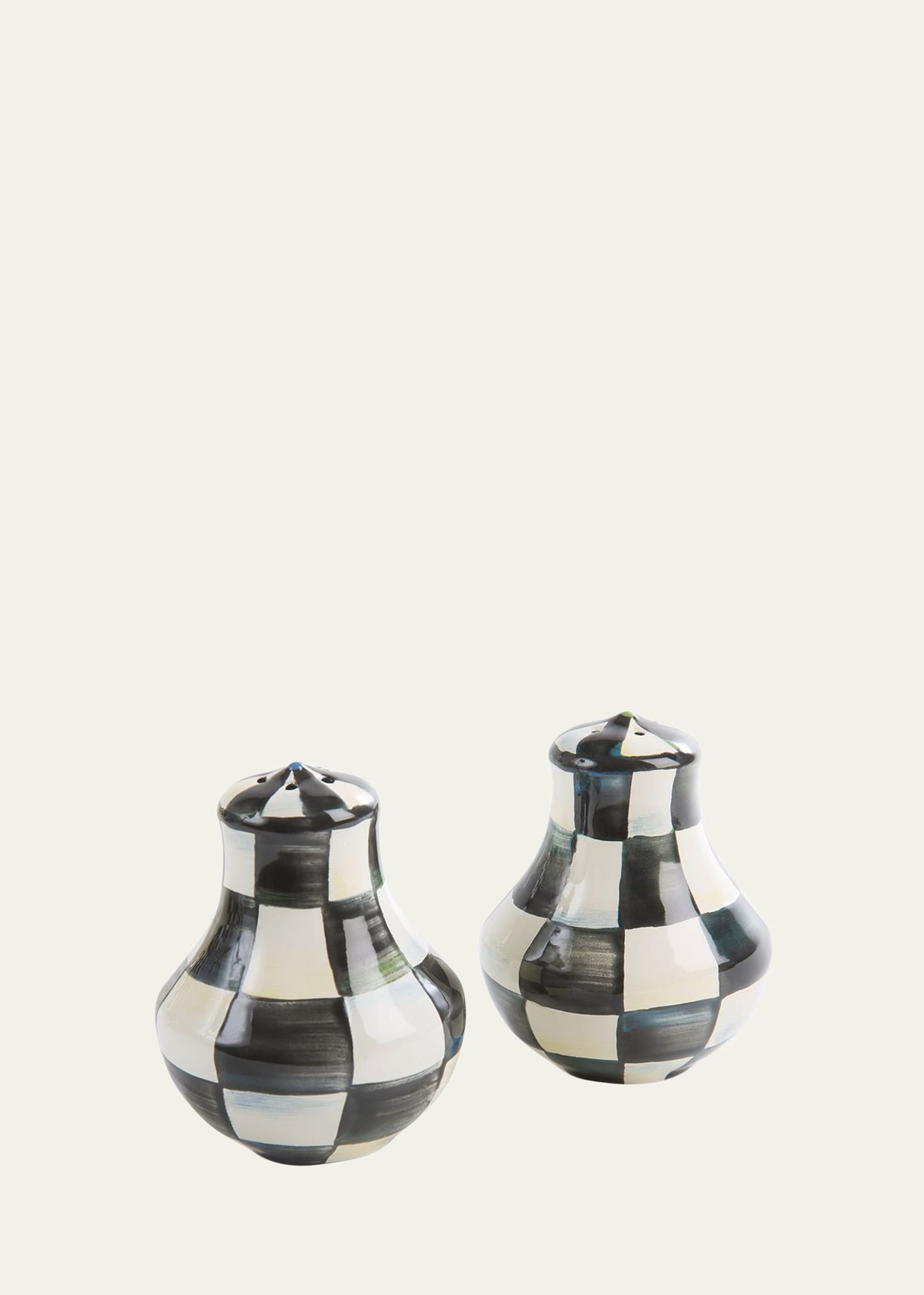 MacKenzie-Childs Courtly Check Enamel Salt & Pepper Shakers