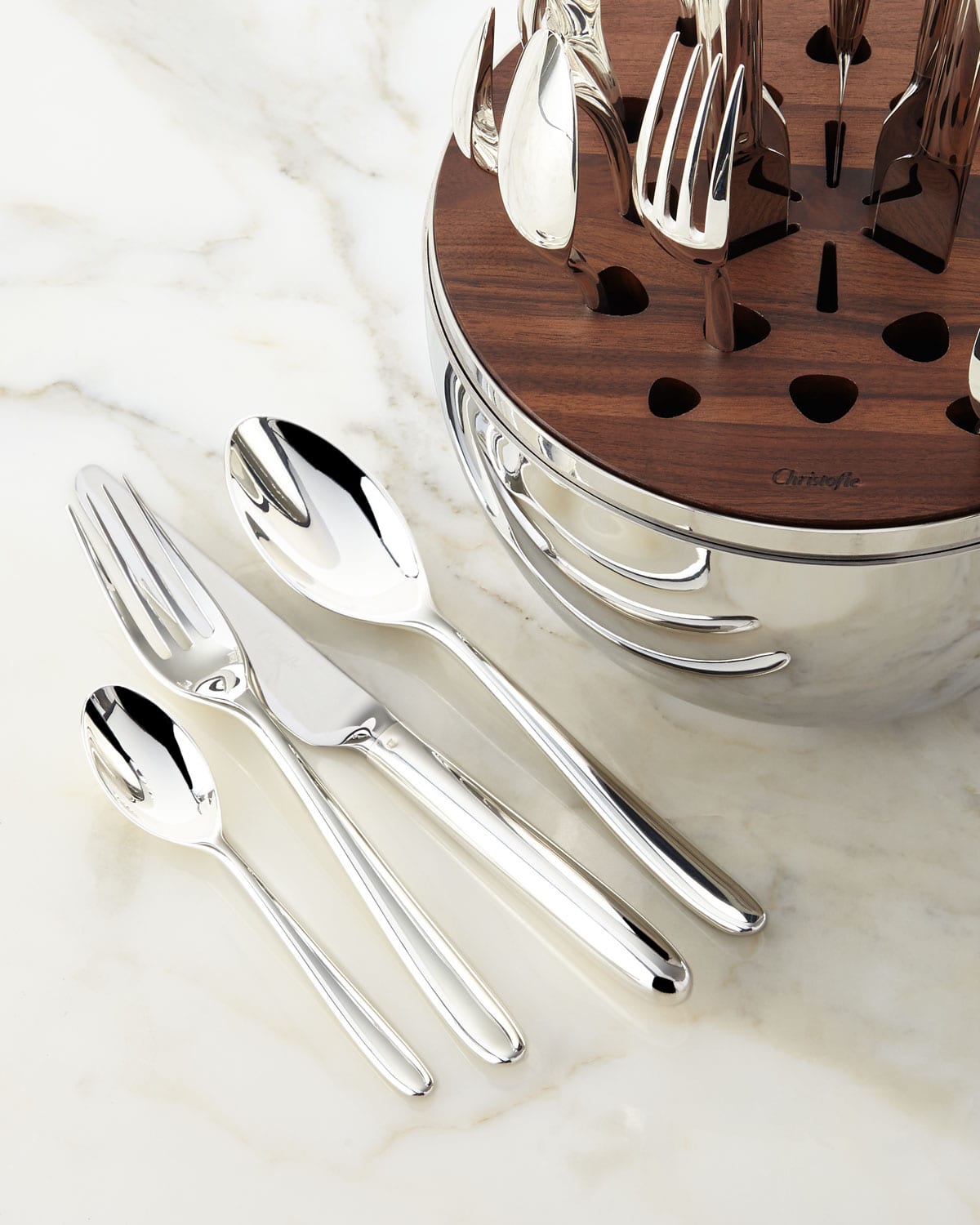 Christofle 24-Piece Mood Silver-Plated Flatware Service - Bergdorf