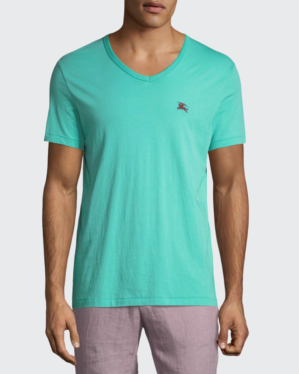 Burberry Jadford V Neck Cotton T Shirt