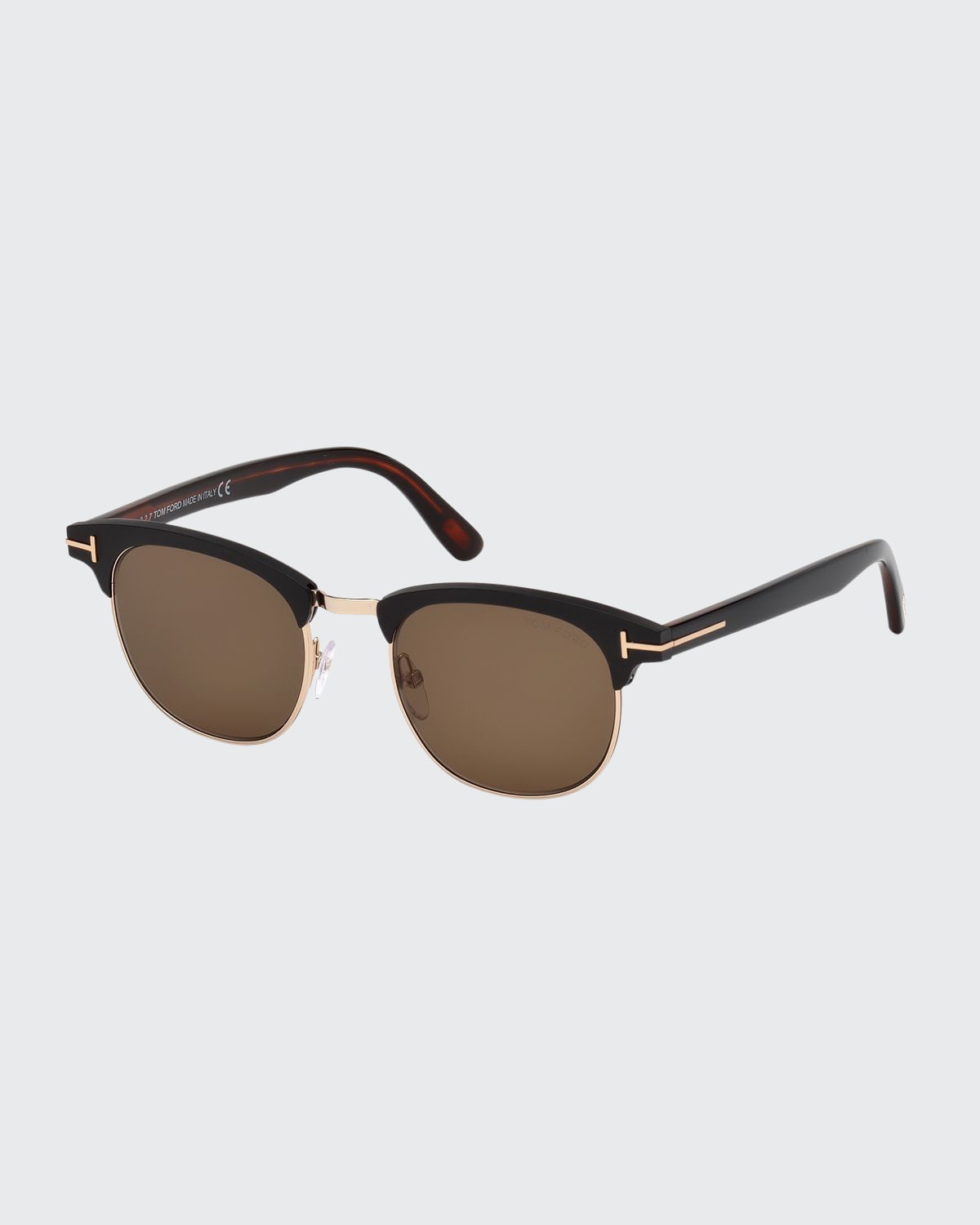 TOM FORD Men's Geoffrey Havana Acetate/Metal Aviator Sunglasses